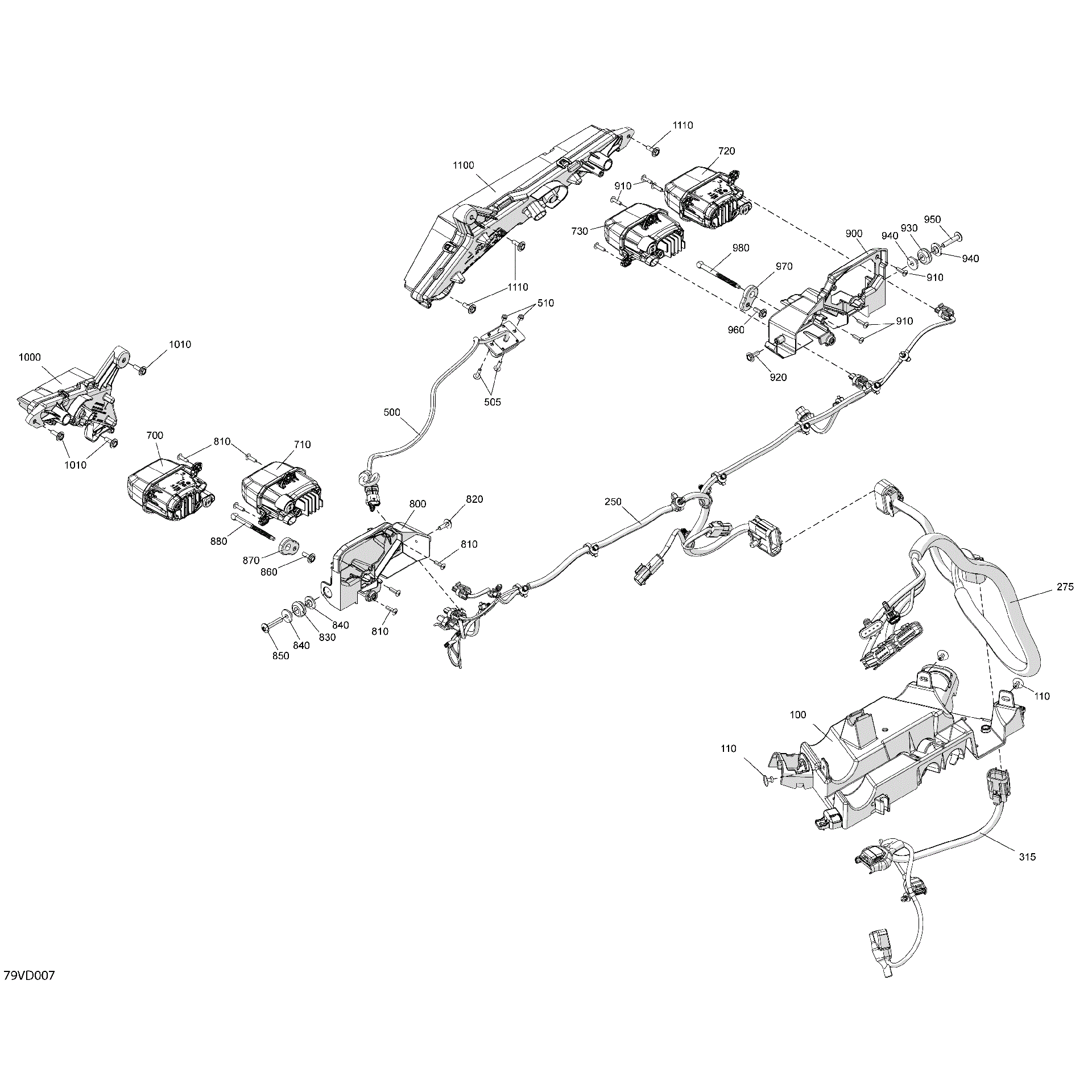 An Image of a Genuine Can-Am Parts Schematic Diagram showing the schematic - ELECTRIC - FRONT SECTION