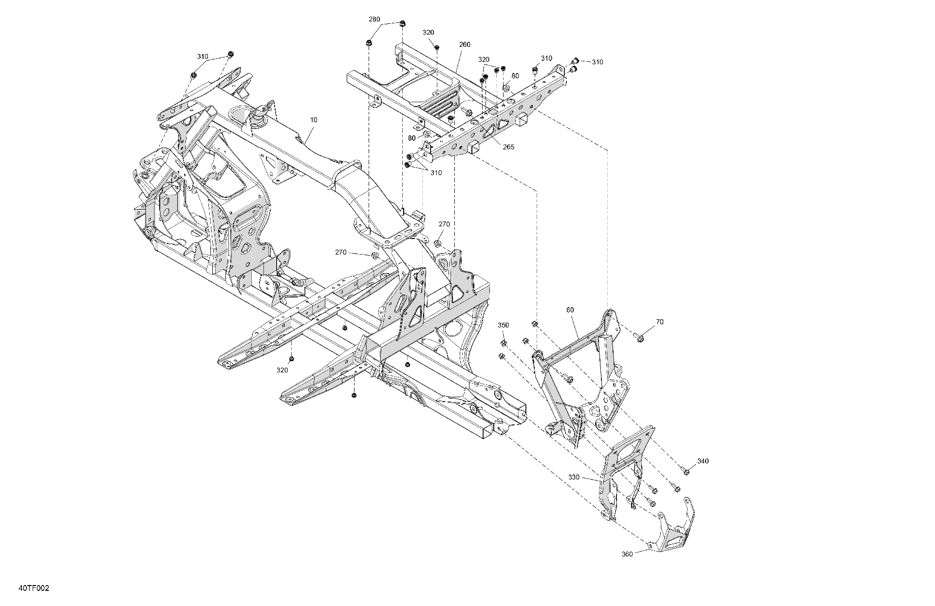 An Image of a Genuine Can-Am Parts Schematic Diagram showing the schematic - FRAME - SYSTEM