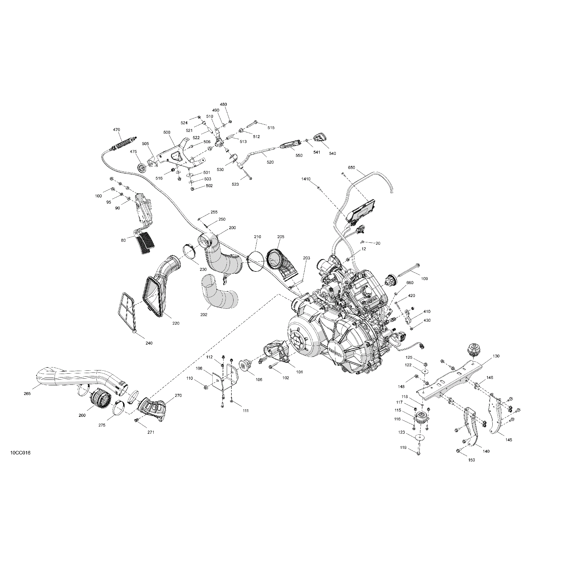 An Image of a Genuine Can-Am Parts Schematic Diagram showing the schematic - ENGINE - SYSTEM