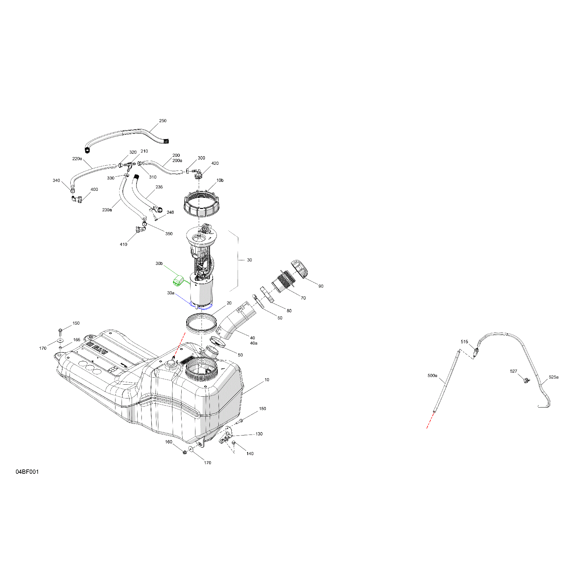 An Image of a Genuine Can-Am Parts Schematic Diagram showing the schematic - ENGINE - FUEL