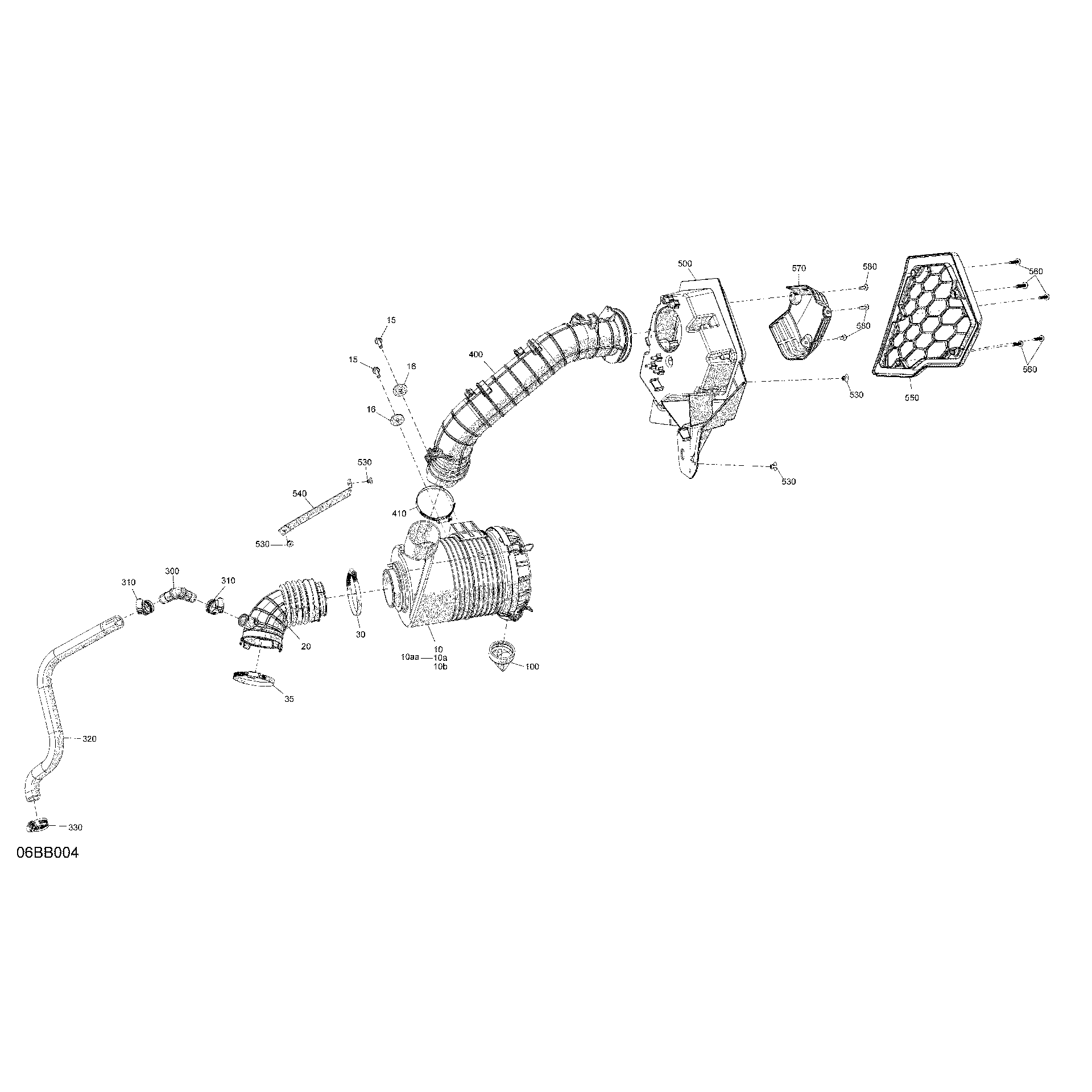 An Image of a Genuine Can-Am Parts Schematic Diagram showing the schematic - ENGINE - AIR INTAKE