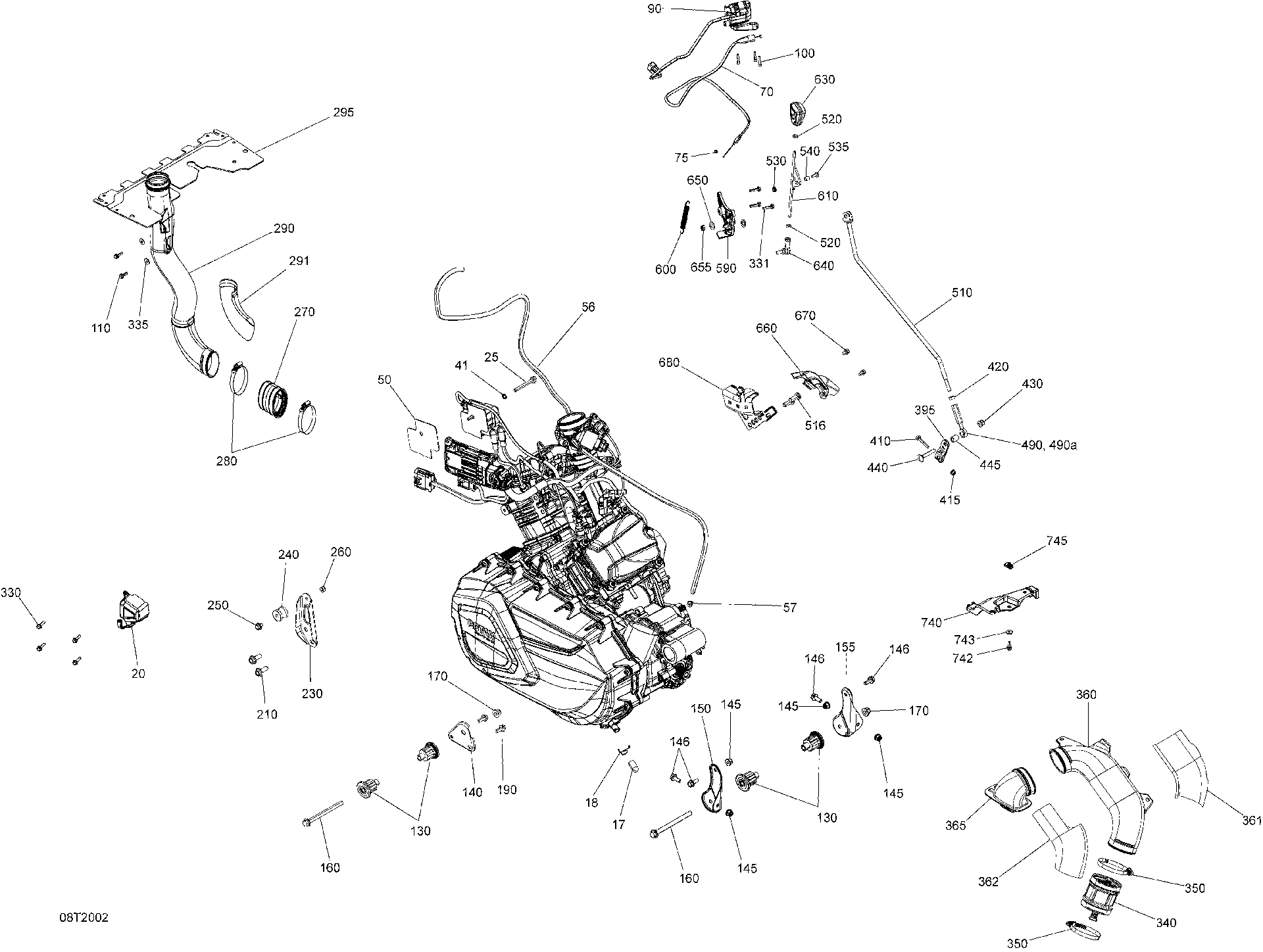 An Image of a Genuine Can-Am Parts Schematic Diagram showing the schematic - ENGINE