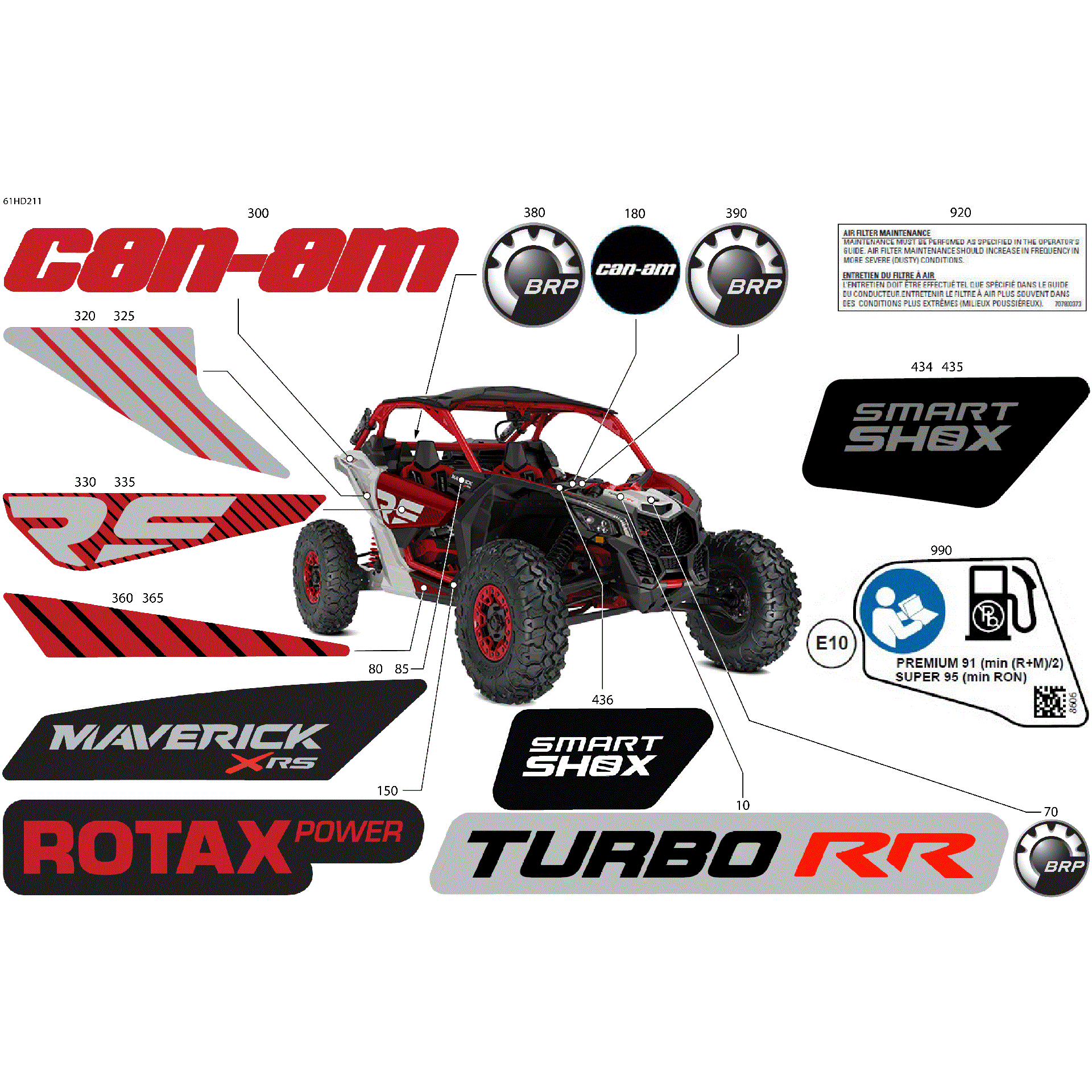 An Image of a Genuine Can-Am Parts Schematic Diagram showing the schematic - BODY - DECALS