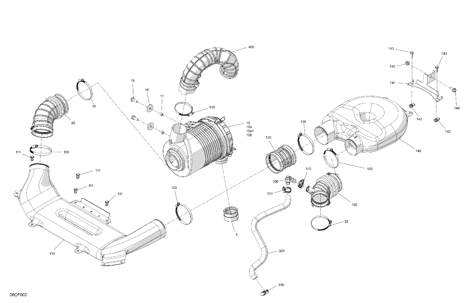 An Image of a Genuine Can-Am Parts Schematic Diagram showing the schematic - ENGINE - AIR INTAKE