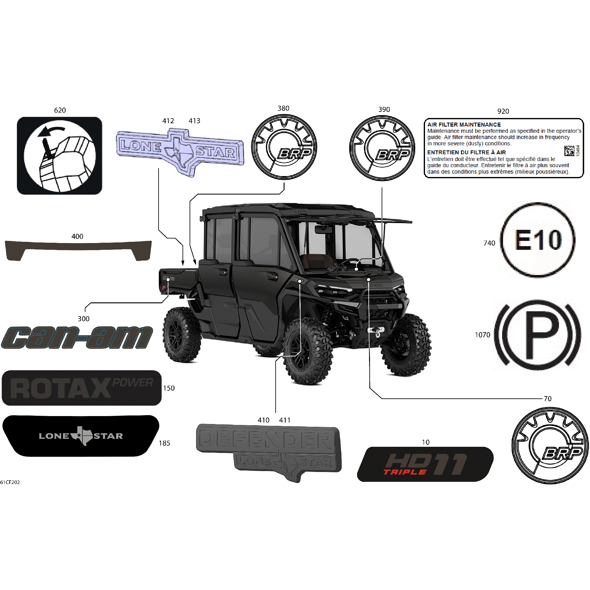 An Image of a Genuine Can-Am Parts Schematic Diagram showing the schematic - BODY - DECALS