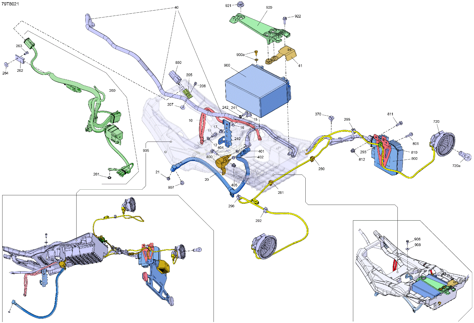 An Image of a Genuine Can-Am Parts Schematic Diagram showing the schematic - ELECTRIC - REAR SECTION