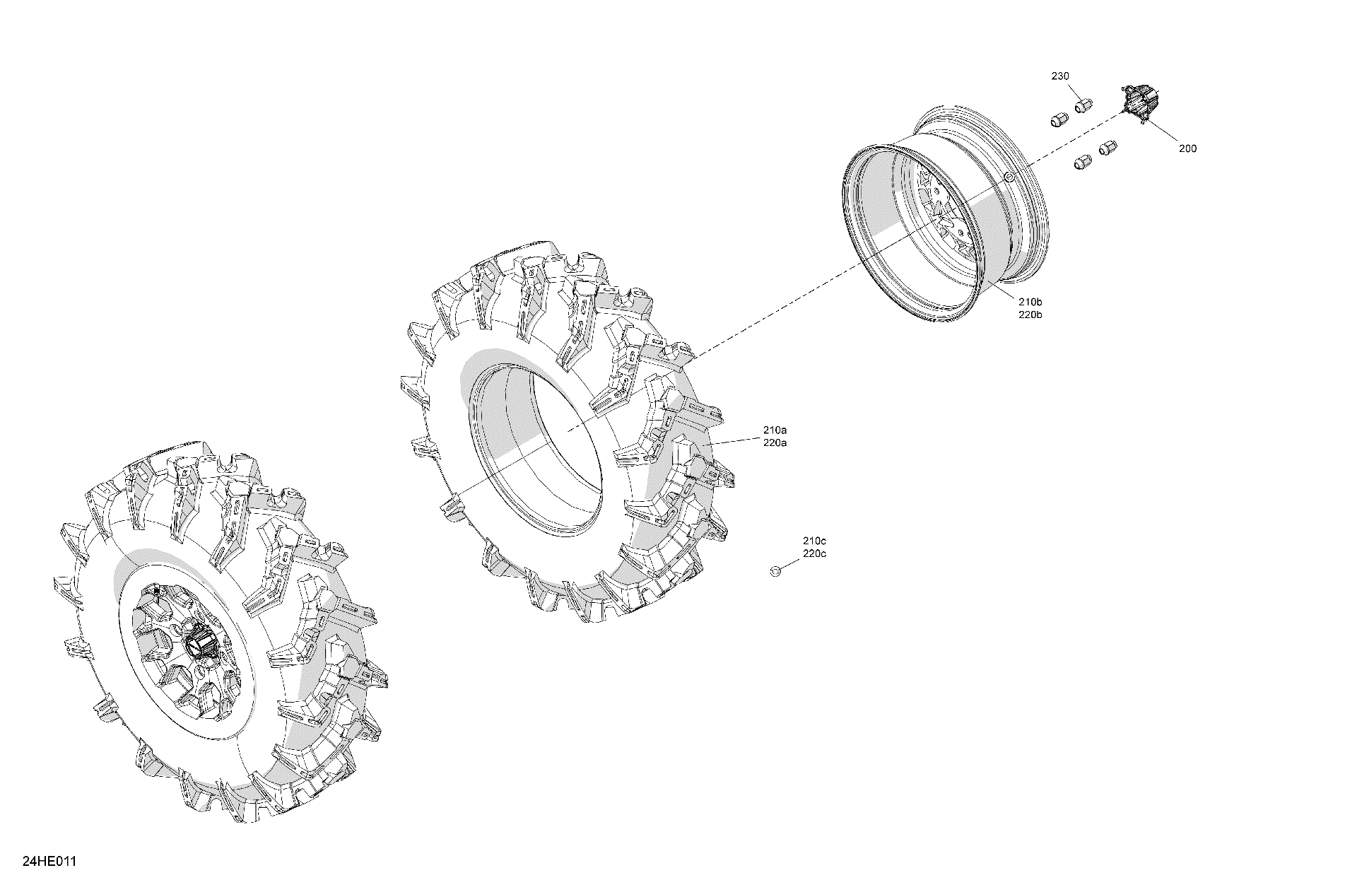 An Image of a Genuine Can-Am Parts Schematic Diagram showing the schematic - DRIVE - FRONT WHEELS