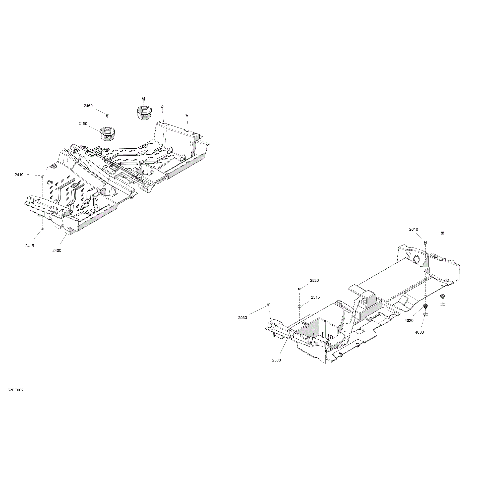 An Image of a Genuine Can-Am Parts Schematic Diagram showing the schematic - CAB INTERIOR - FLOOR
