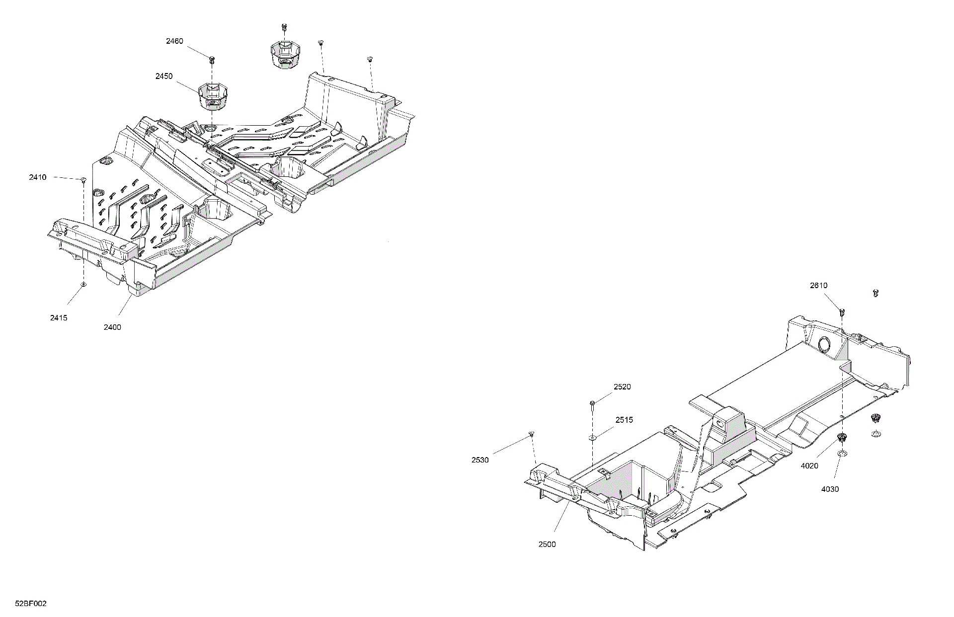 An Image of a Genuine Can-Am Parts Schematic Diagram showing the schematic - CAB INTERIOR - FLOOR
