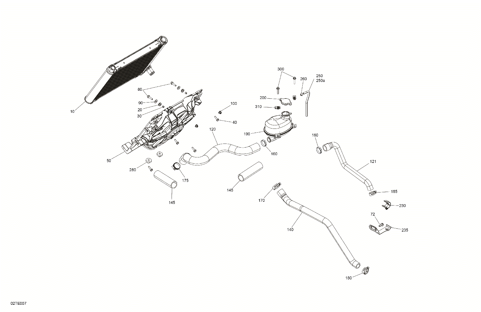 An Image of a Genuine Can-Am Parts Schematic Diagram showing the schematic - ENGINE - COOLING