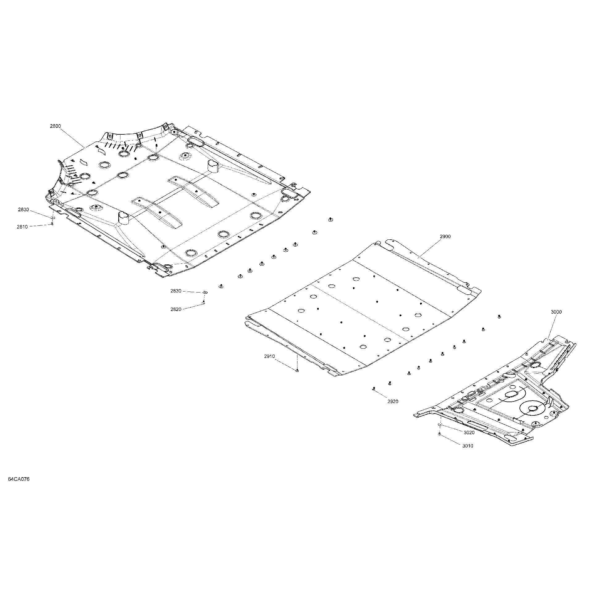 An Image of a Genuine Can-Am Parts Schematic Diagram showing the schematic - BODY - SKID PLATE