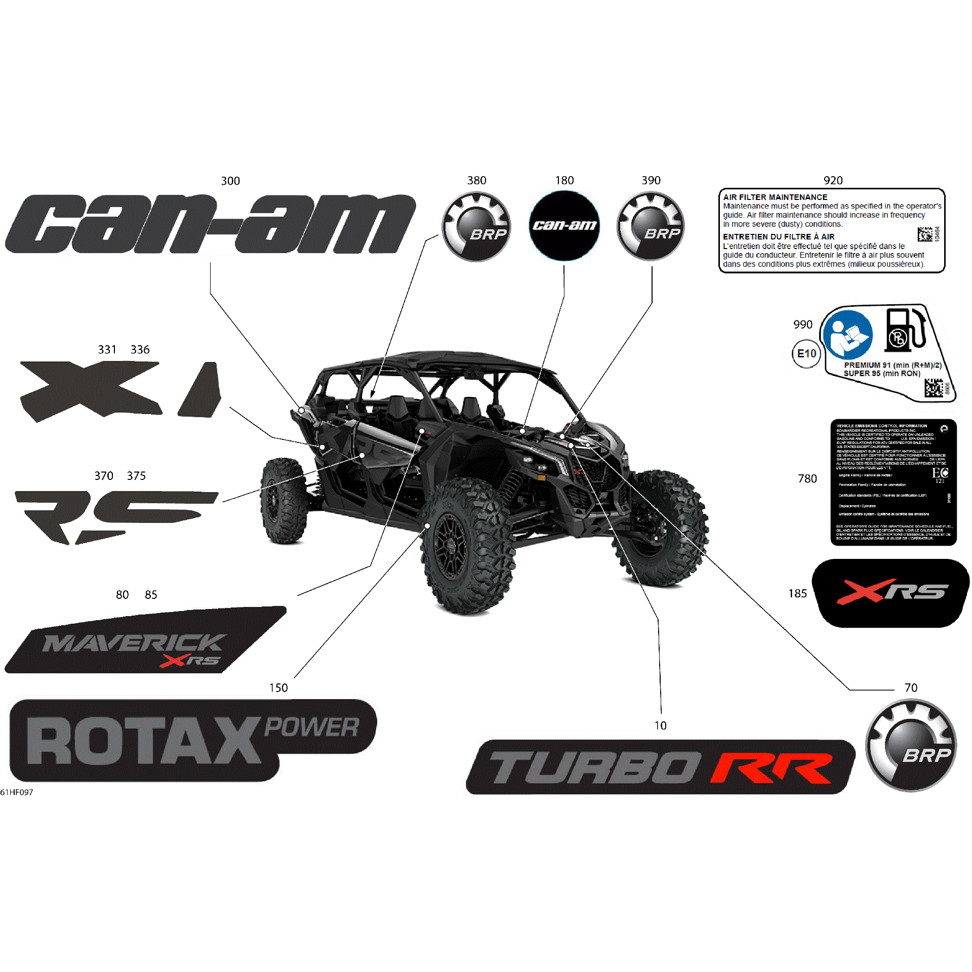 An Image of a Genuine Can-Am Parts Schematic Diagram showing the schematic - BODY - DECALS