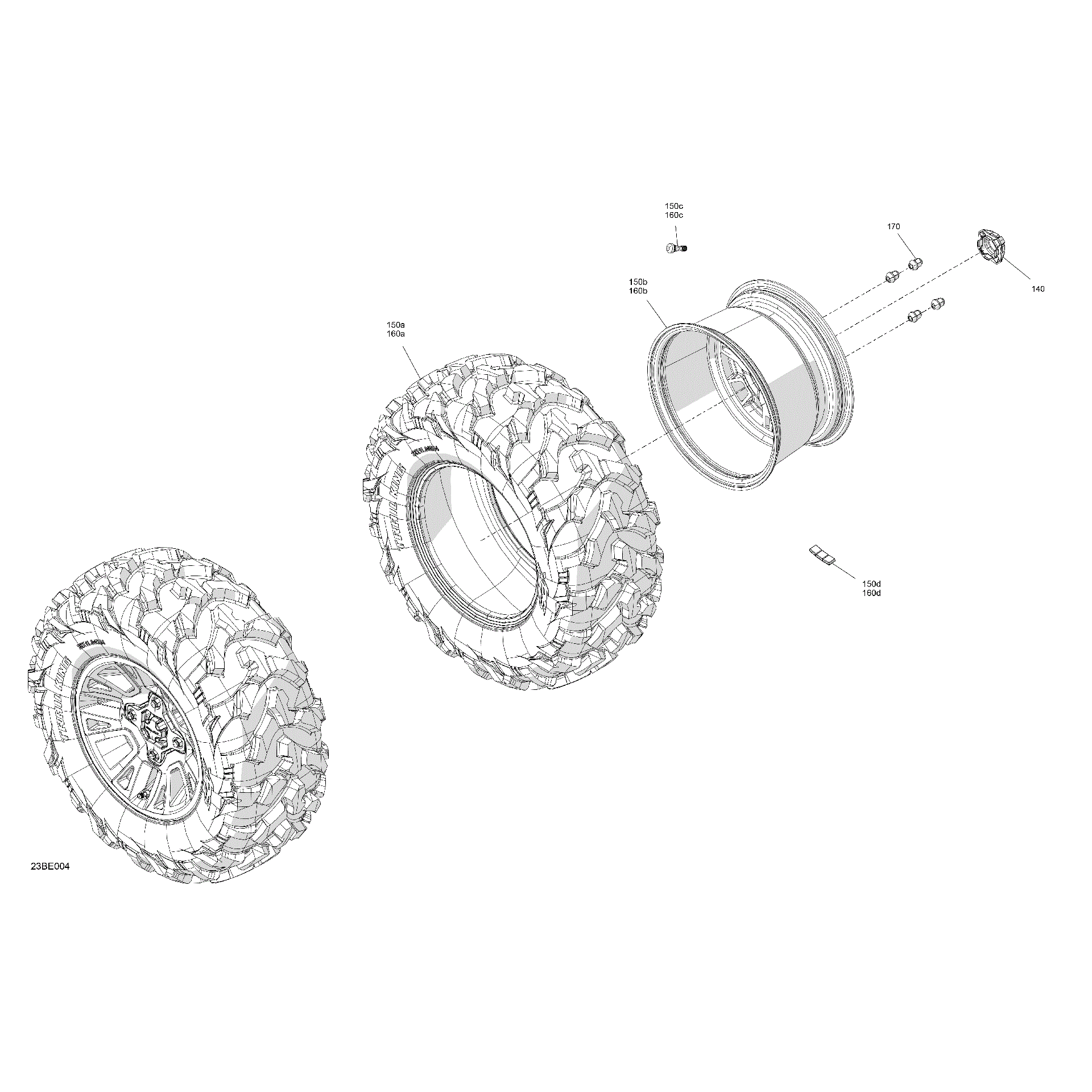 An Image of a Genuine Can-Am Parts Schematic Diagram showing the schematic - DRIVE - REAR WHEELS