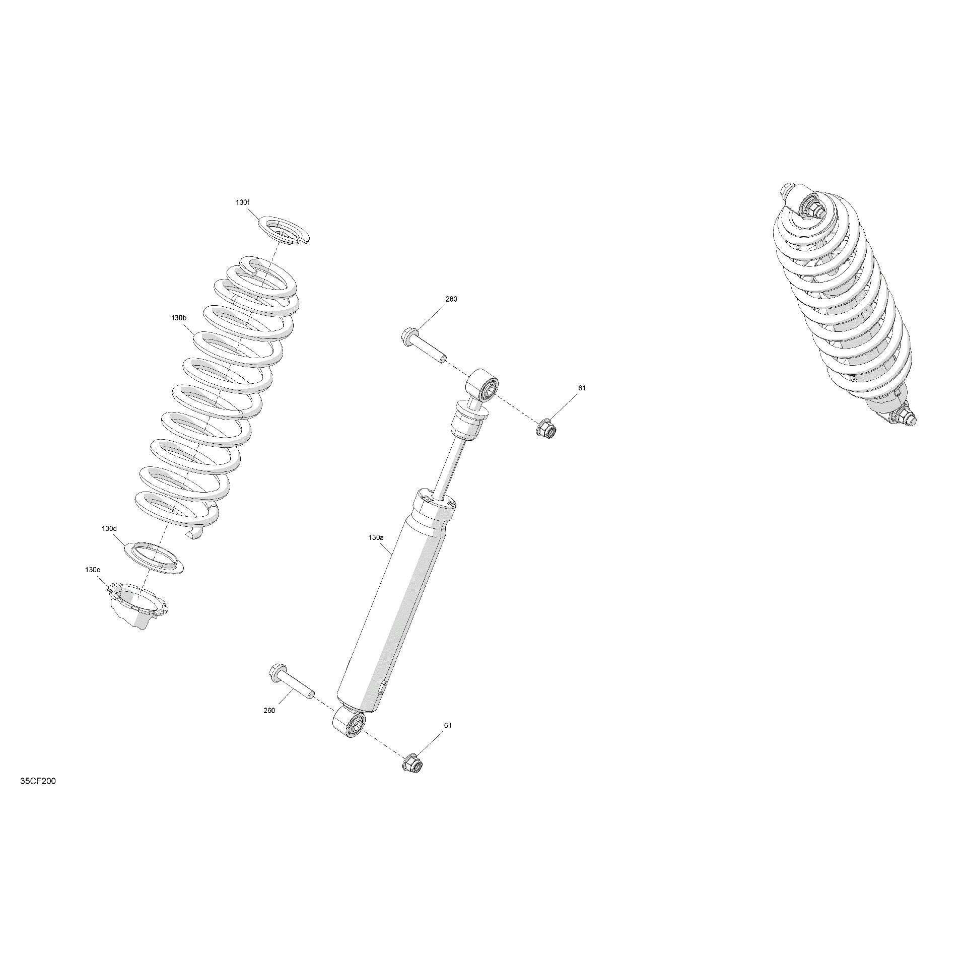 An Image of a Genuine Can-Am Parts Schematic Diagram showing the schematic - SUSPENSION - FRONT SHOCKS