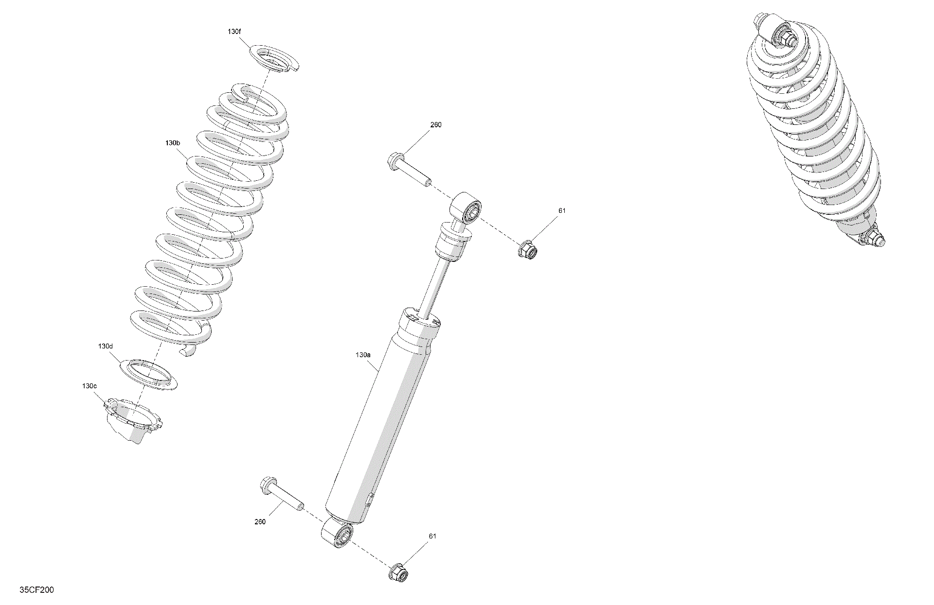 An Image of a Genuine Can-Am Parts Schematic Diagram showing the schematic - SUSPENSION - FRONT SHOCKS