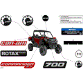 BODY - DECALS - 2024 CAN AM COMMANDER 700 EFI XT - FIERY RED METALLIC - 60" WIDTH CALI