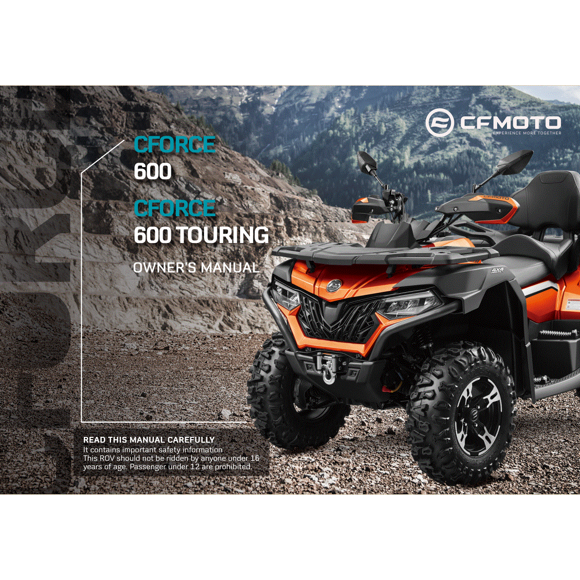 An Image of a genuine CFMOTO Parts Schematic Diagram showing the group - OWNER'S MANUAL - 2023 CFMOTO CFORCE 600 TOURING