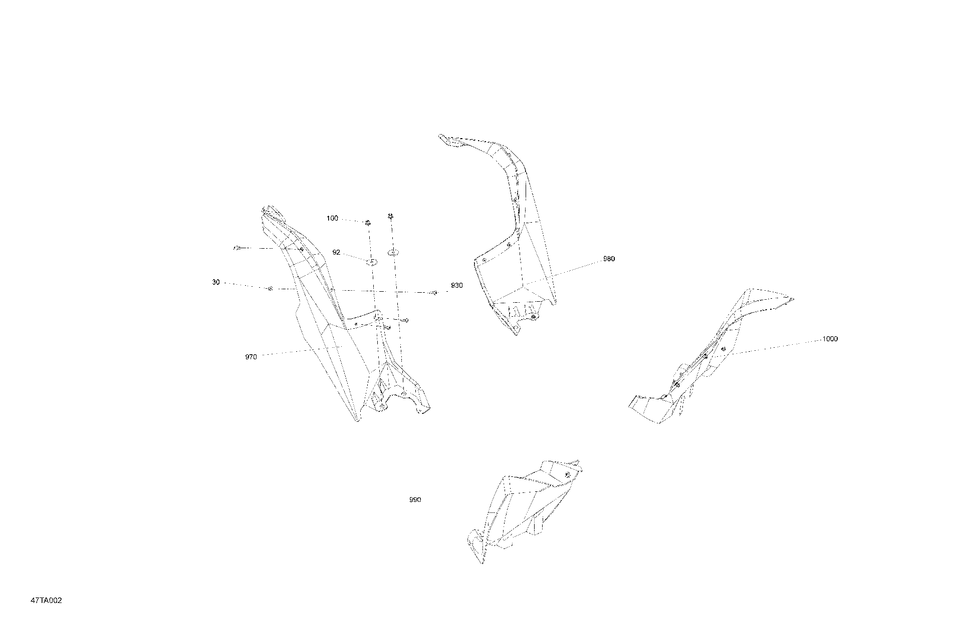An Image of a Genuine Can-Am Parts Schematic Diagram showing the schematic - BODY - MUDGUARD