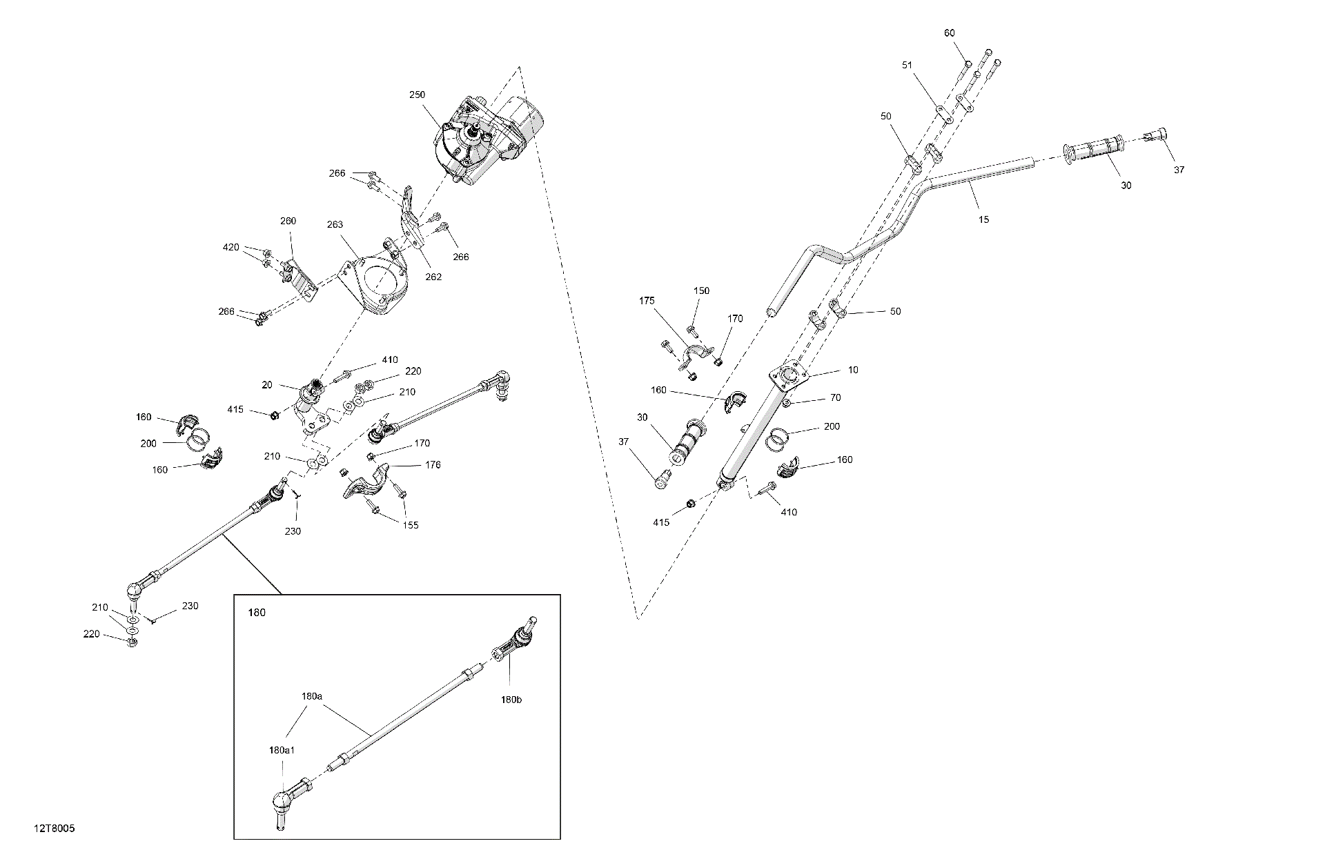 An Image of a Genuine Can-Am Parts Schematic Diagram showing the schematic - MECHANIC - STEERING