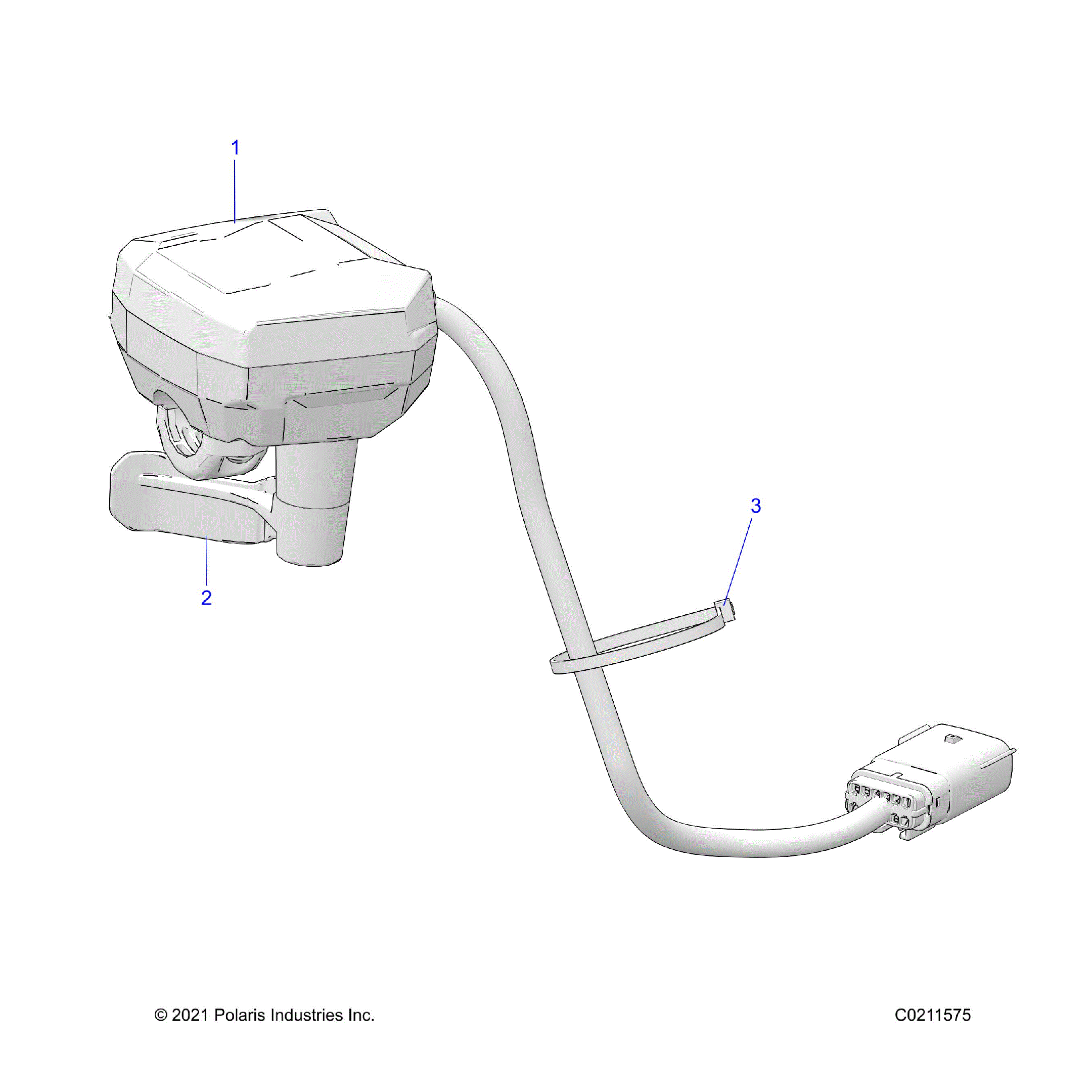 An Image of a Genuine Polaris Parts Schematic Diagram showing the schematic - STEERING: CONTROLS THROTTLE ASM. - 2022 POLARIS SPORTSMAN 570 SP TRAIL RIDE COMMAND