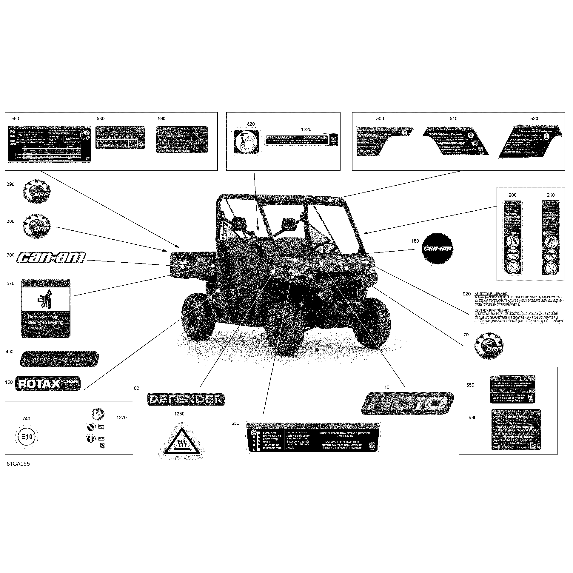 An Image of a Genuine Can-Am Parts Schematic Diagram showing the schematic - BODY - DECALS - DPS