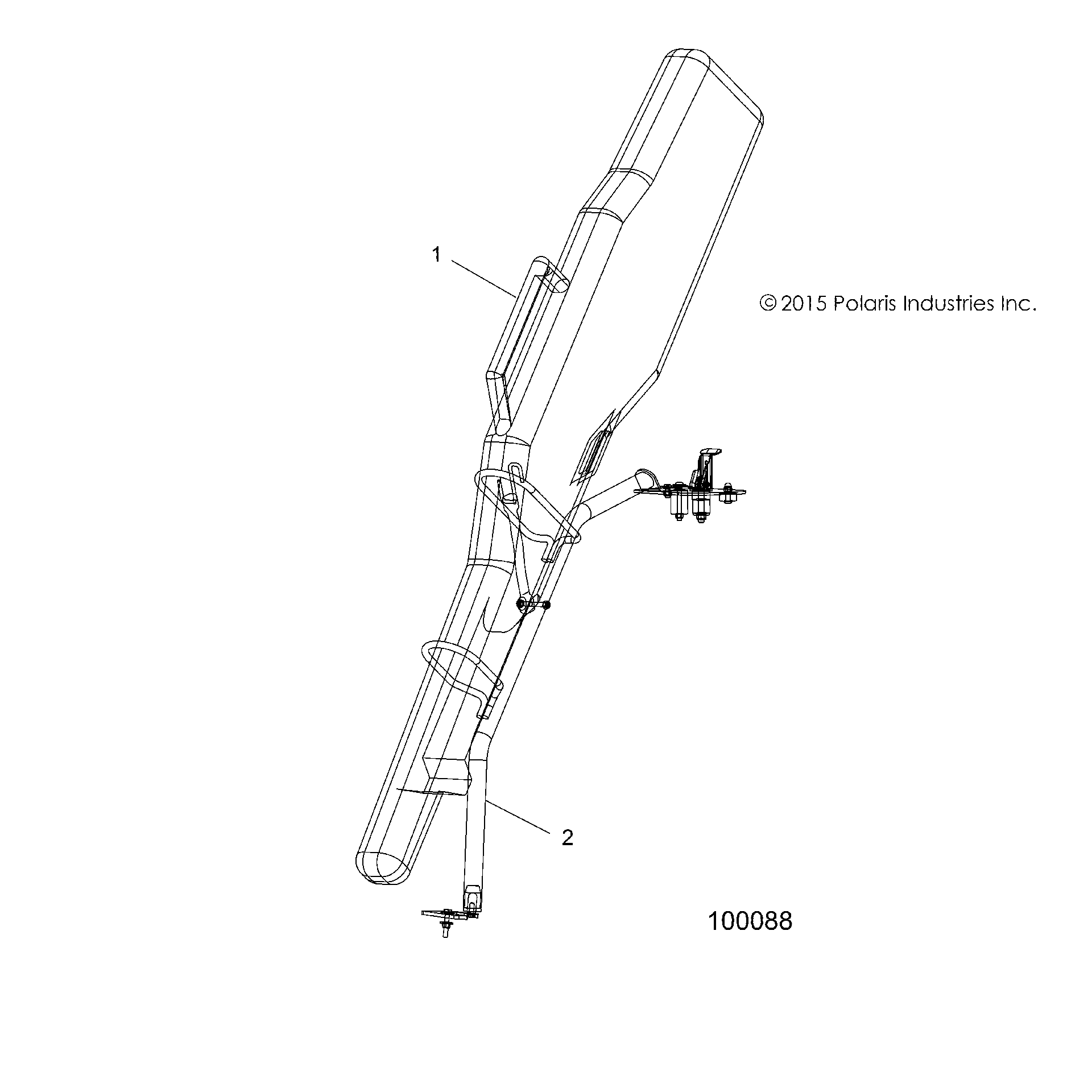 An Image of a Genuine Polaris Parts Schematic Diagram showing the schematic - BODY: GUN BOOT - 2016 POLARIS SPORTSMAN XP 1000