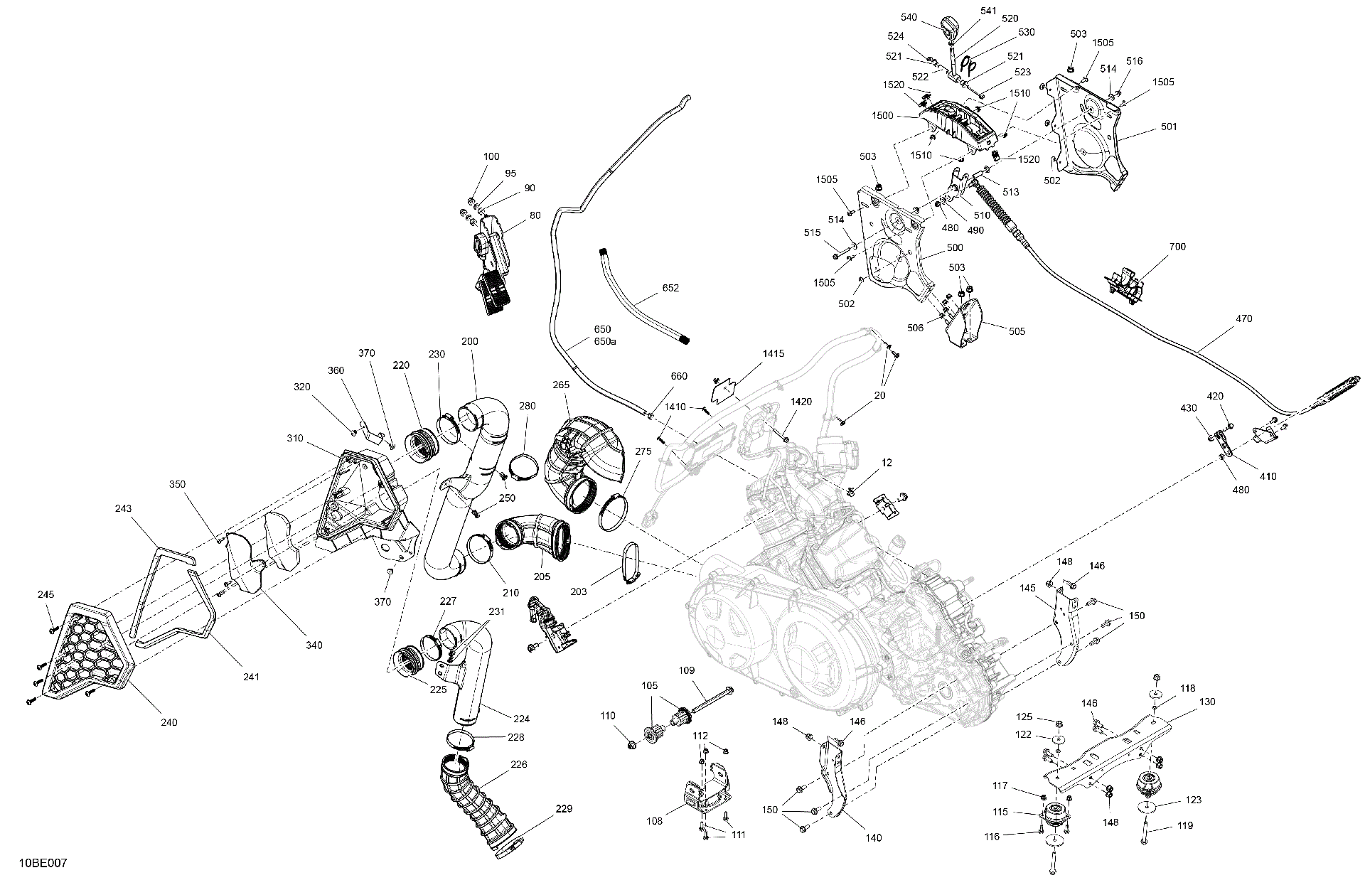 An Image of a Genuine Can-Am Parts Schematic Diagram showing the schematic - ENGINE - SYSTEM