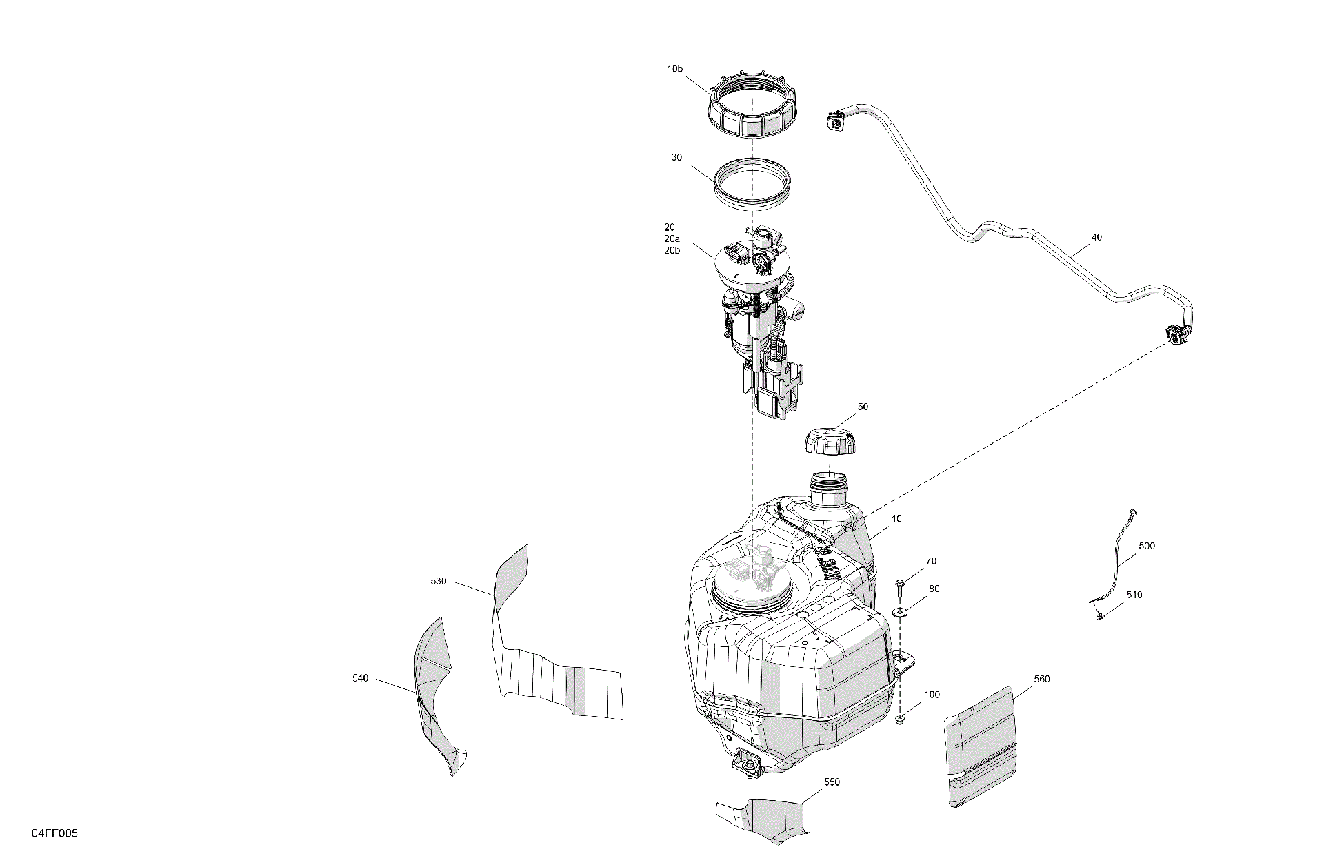 An Image of a Genuine Can-Am Parts Schematic Diagram showing the schematic - ENGINE - FUEL