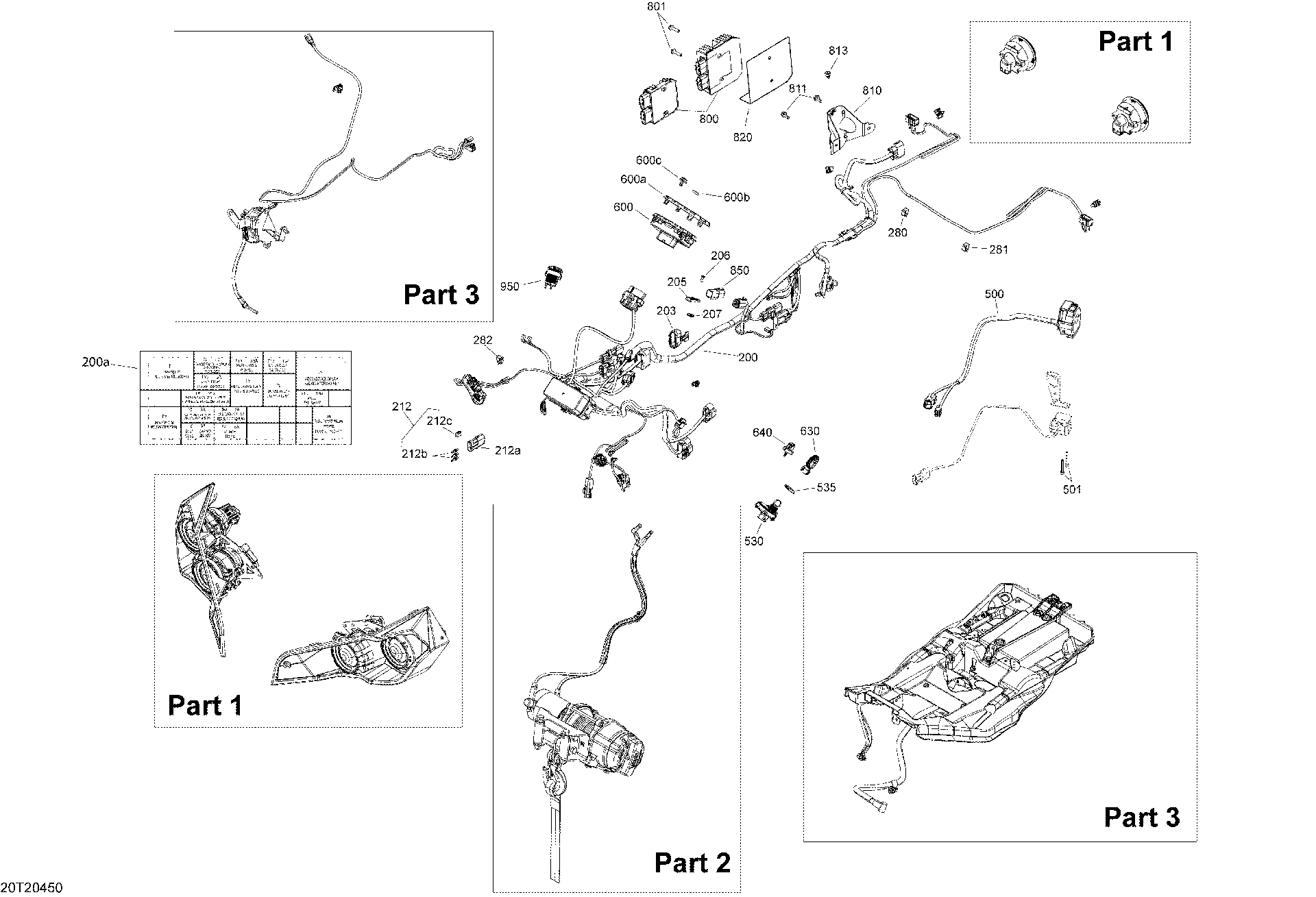 An Image of a Genuine Can-Am Parts Schematic Diagram showing the schematic - ELECTRICAL SYSTEM - MAIN SECTION