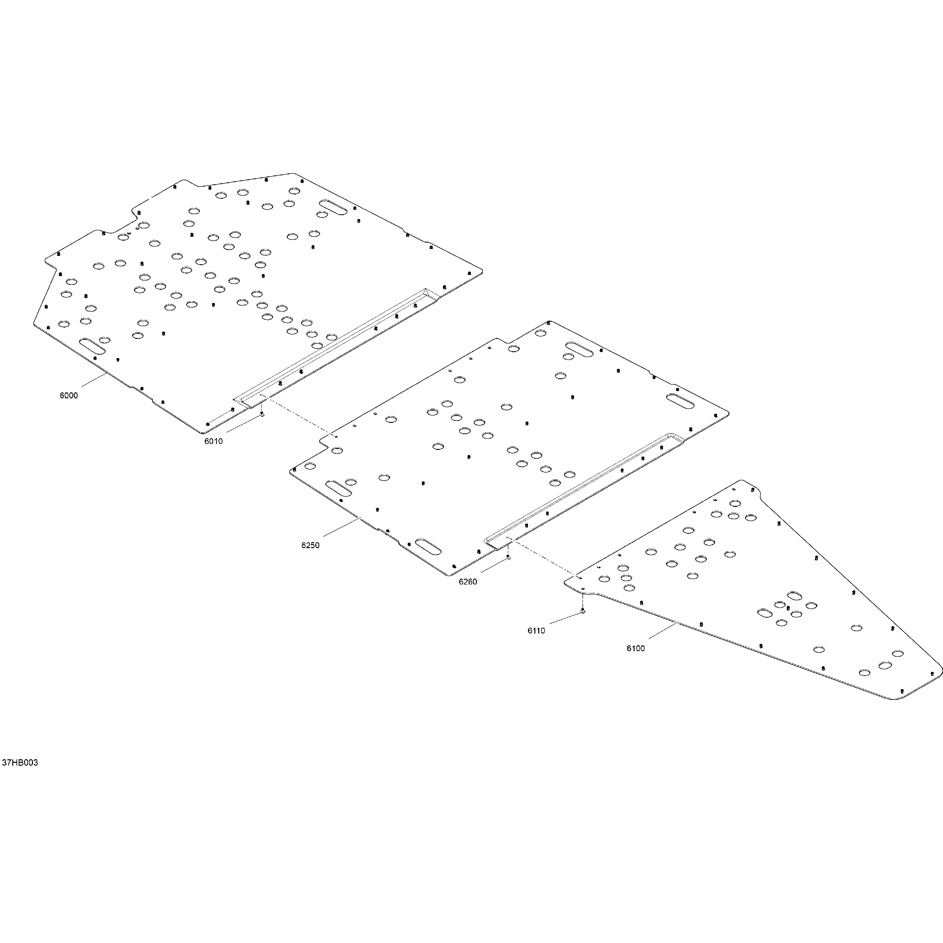 An Image of a Genuine Can-Am Parts Schematic Diagram showing the schematic - BODY - SKID PLATE