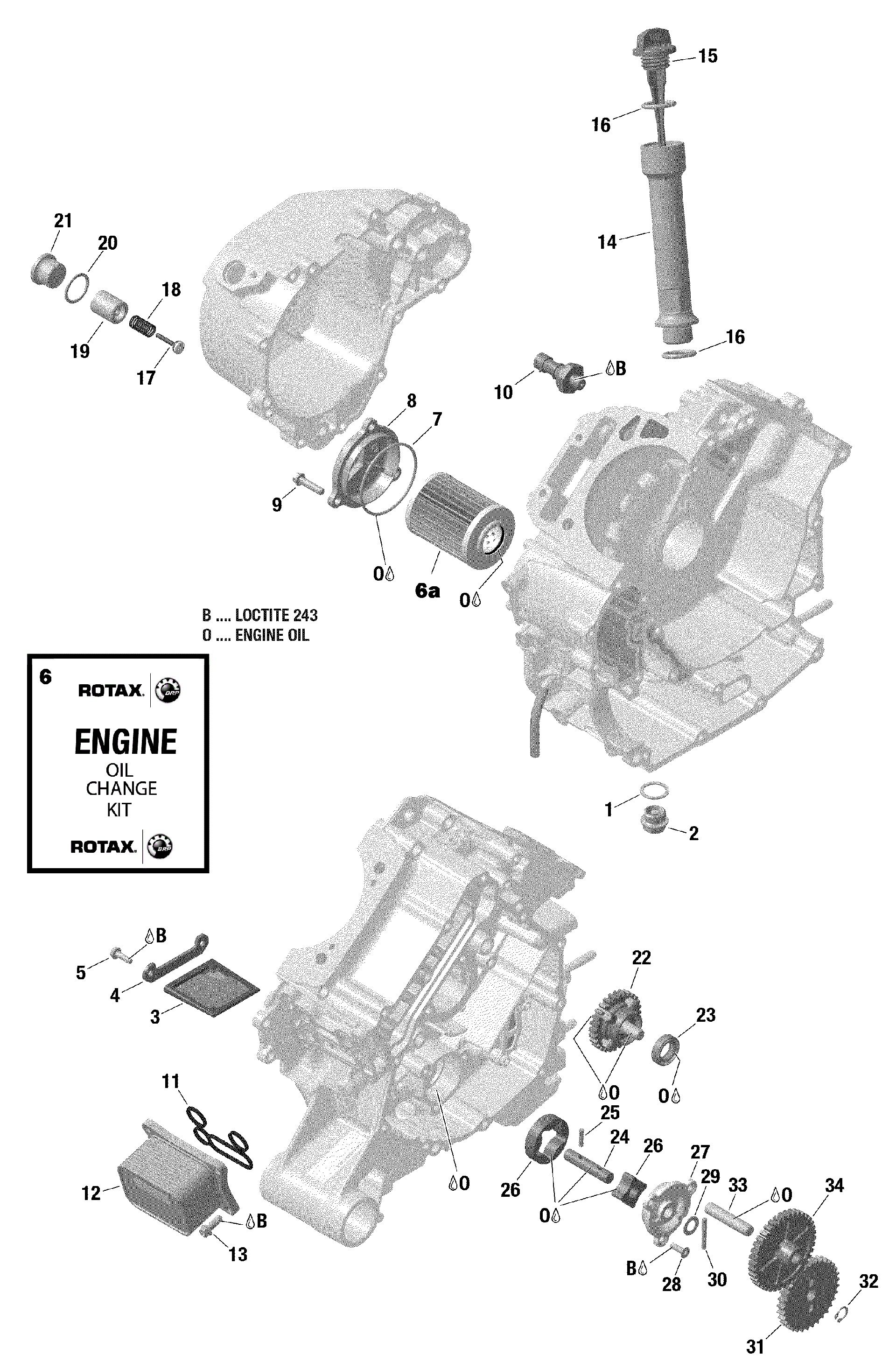An Image of a Genuine Can-Am Parts Schematic Diagram showing the schematic - ROTAX - ENGINE LUBRICATION