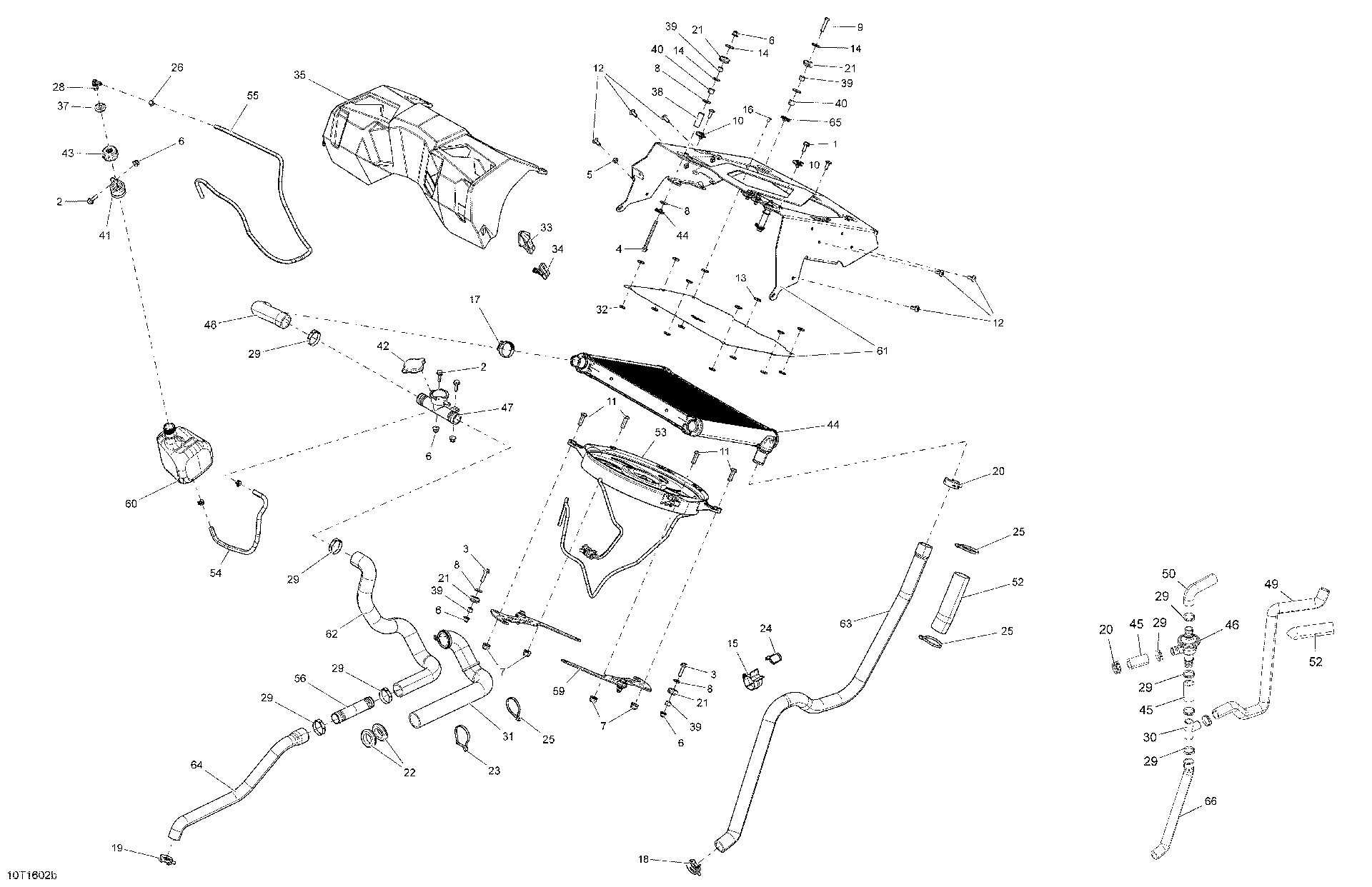 An Image of a Genuine Can-Am Parts Schematic Diagram showing the schematic - COOLING SYSTEM - X MR