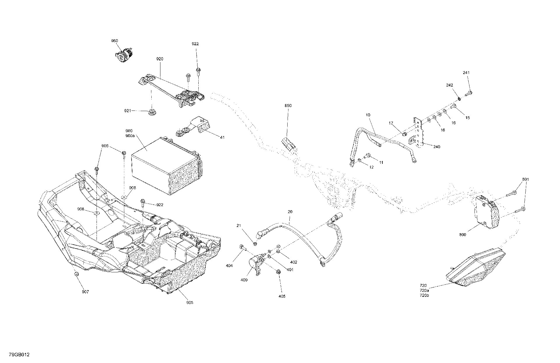 An Image of a Genuine Can-Am Parts Schematic Diagram showing the schematic - ELECTRIC - REAR SECTION