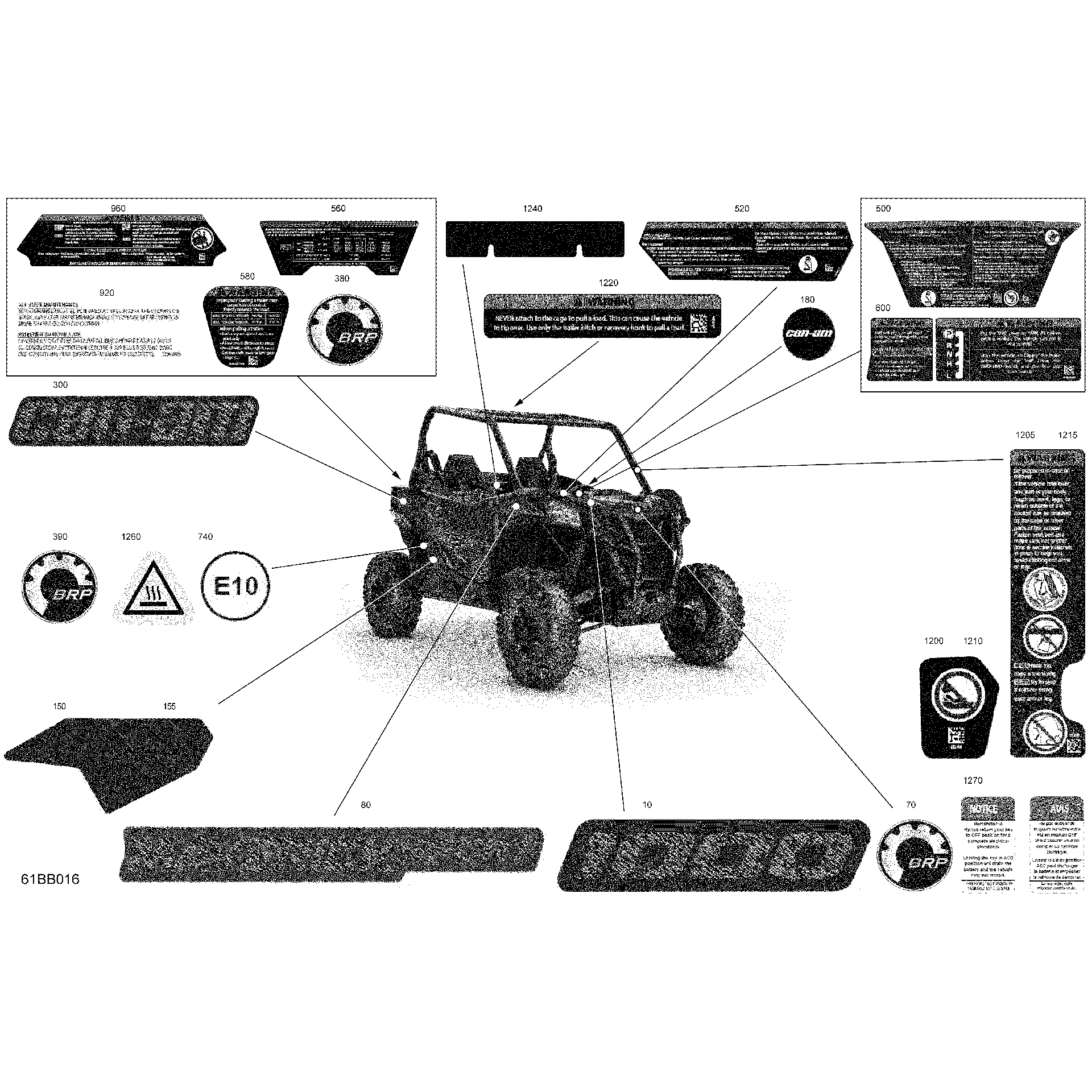 An Image of a Genuine Can-Am Parts Schematic Diagram showing the schematic - BODY - DECALS