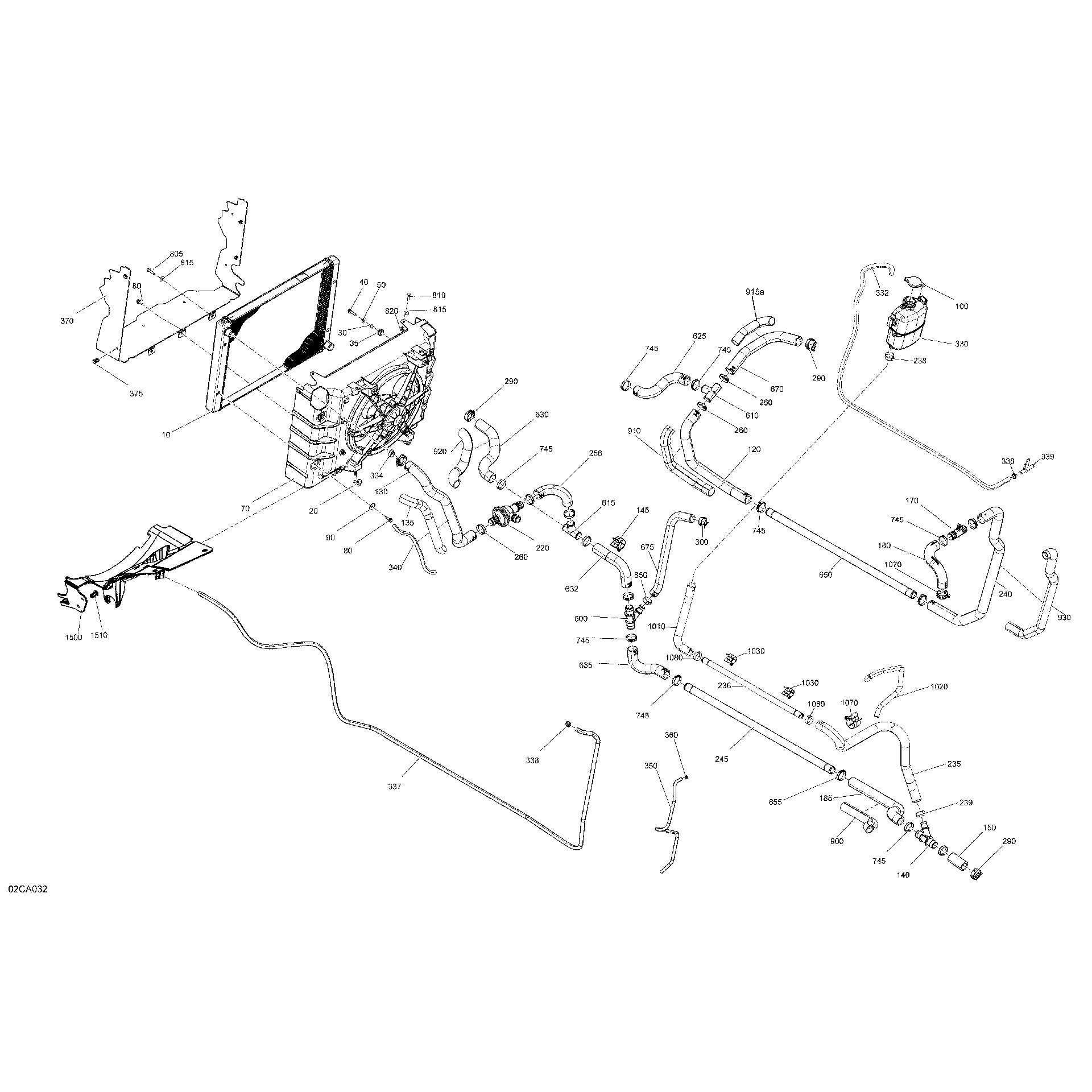 An Image of a Genuine Can-Am Parts Schematic Diagram showing the schematic - ENGINE - COOLING