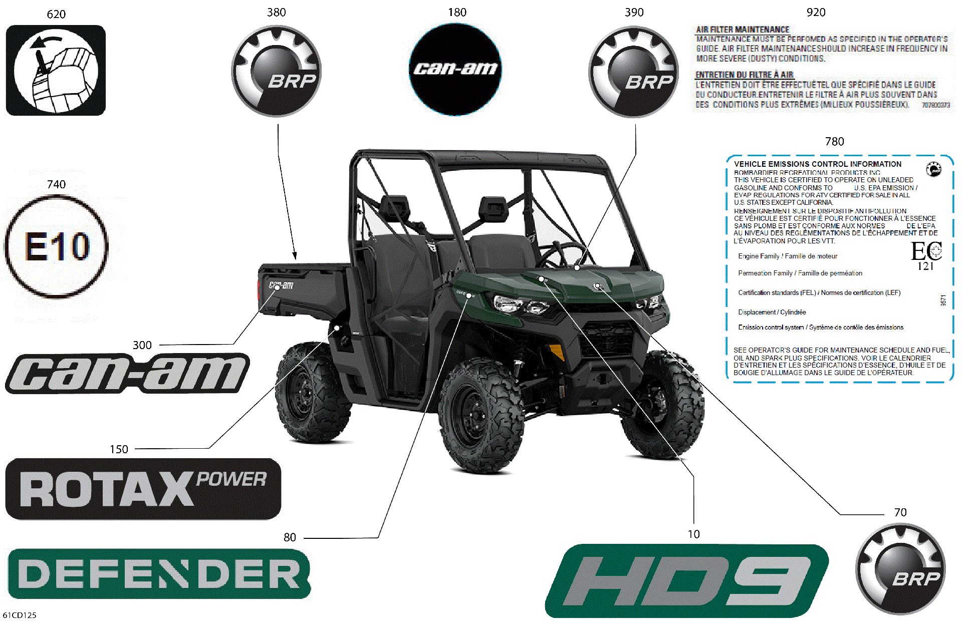 An Image of a Genuine Can-Am Parts Schematic Diagram showing the schematic - BODY - DECALS