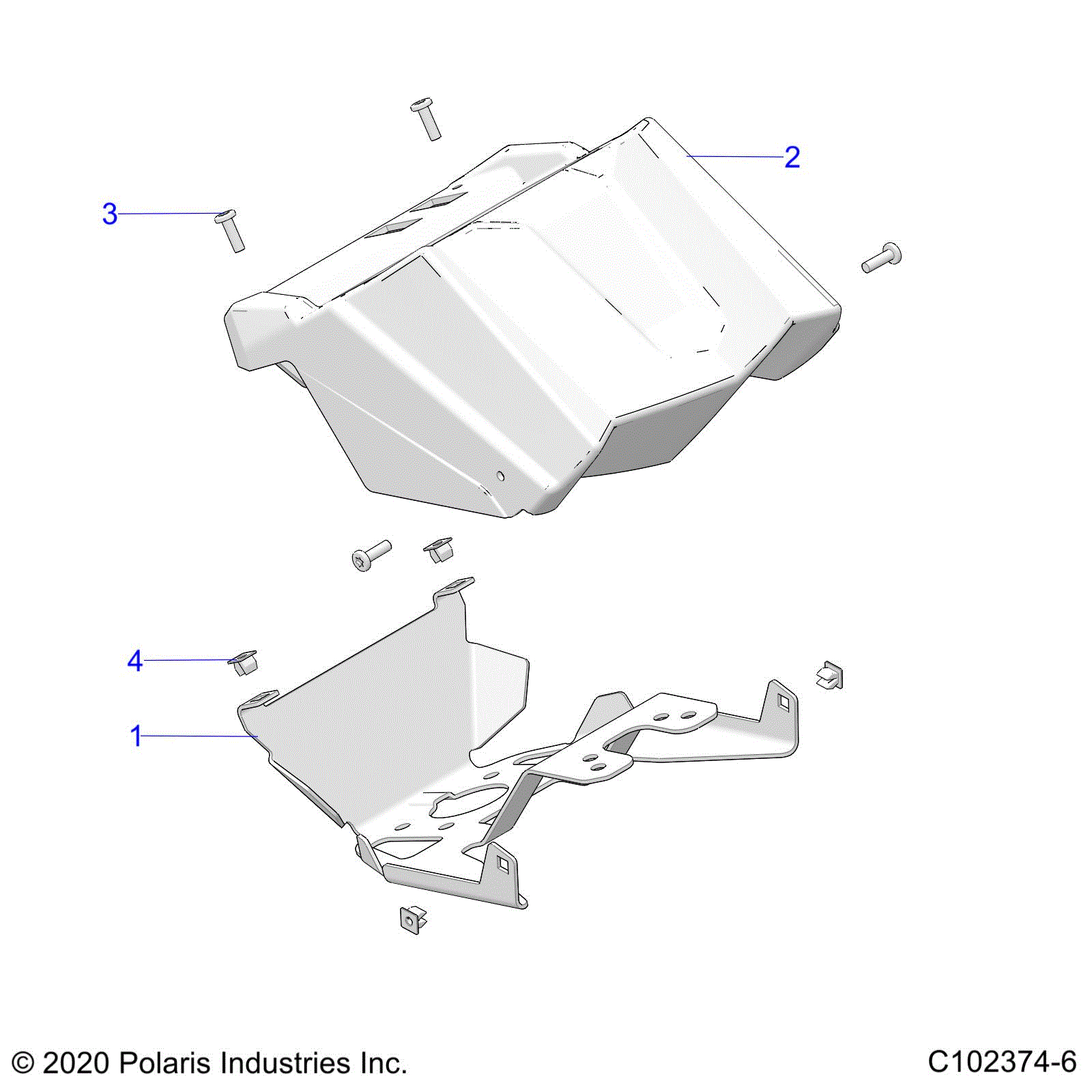 An Image of a Genuine Polaris Parts Schematic Diagram showing the schematic - BODY: GAUGE POD - 2022 POLARIS SCRAMBLER 850 48"