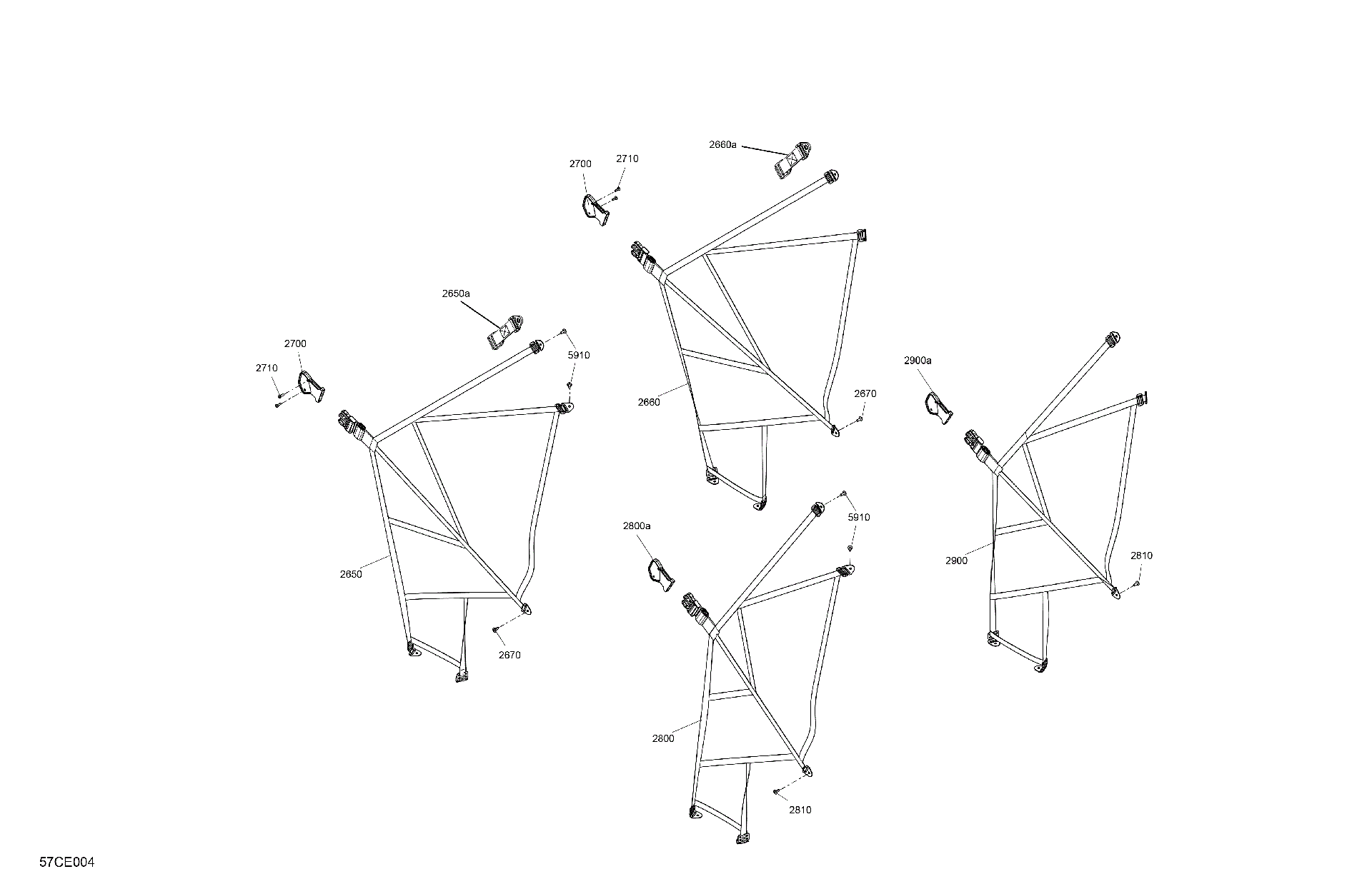 An Image of a Genuine Can-Am Parts Schematic Diagram showing the schematic - CAB INTERIOR - SAFETY NET