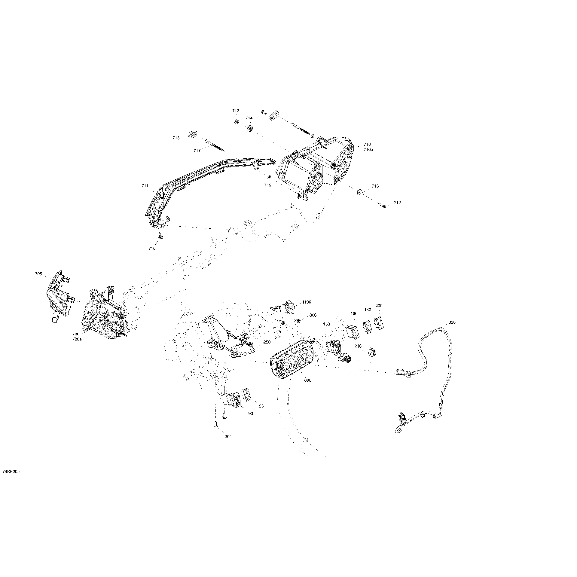 An Image of a Genuine Can-Am Parts Schematic Diagram showing the schematic - ELECTRIC - FRONT SECTION