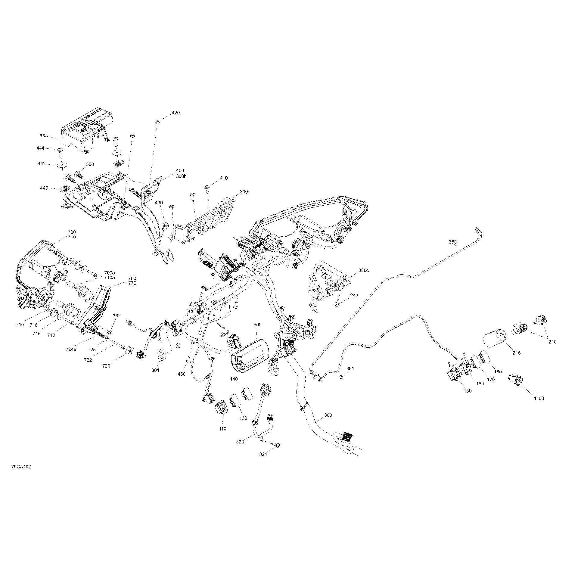 An Image of a Genuine Can-Am Parts Schematic Diagram showing the schematic - ELECTRIC - FRONT SYSTEM - DPS