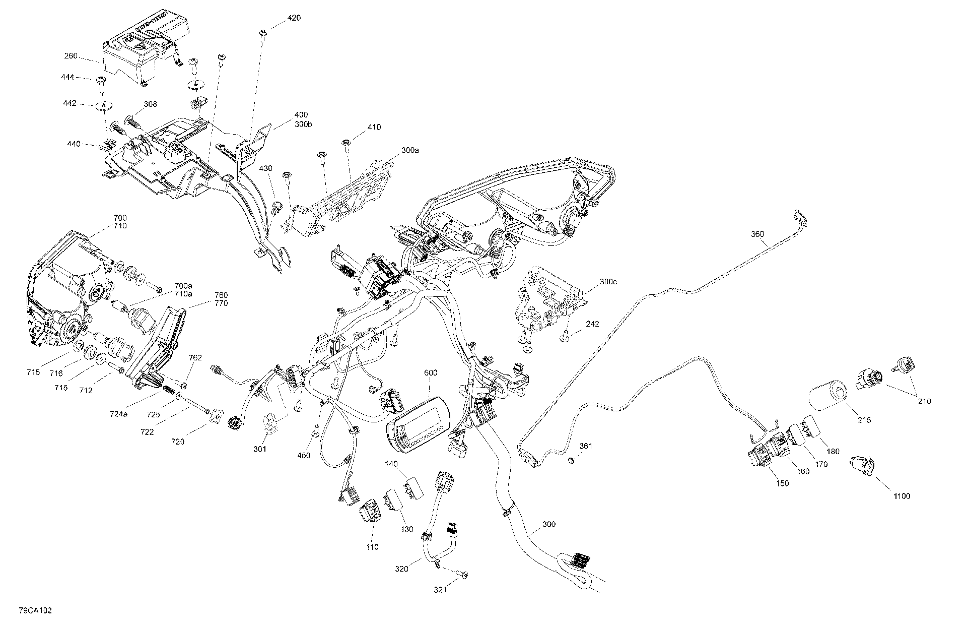 An Image of a Genuine Can-Am Parts Schematic Diagram showing the schematic - ELECTRIC - FRONT SYSTEM - BASE-DPS