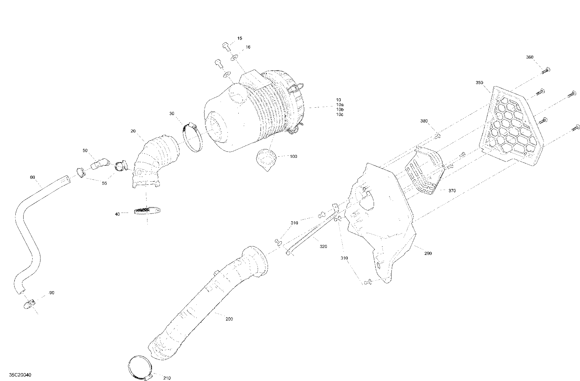 An Image of a Genuine Can-Am Parts Schematic Diagram showing the schematic - AIR INTAKE