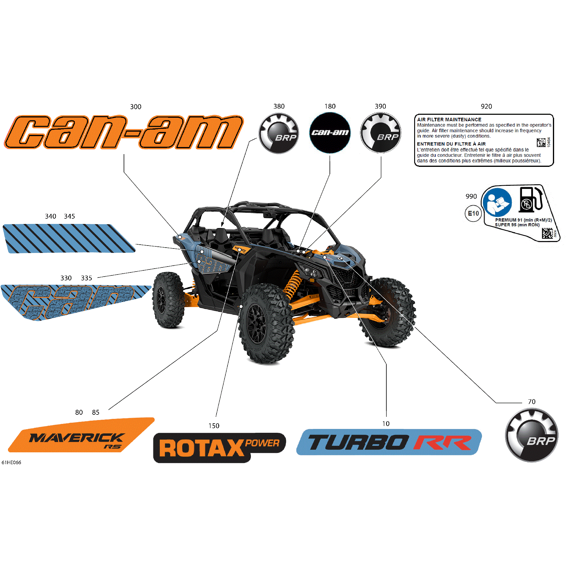 An Image of a Genuine Can-Am Parts Schematic Diagram showing the schematic - BODY - DECALS