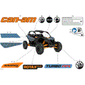 BODY - DECALS - 2025 CAN AM MAVERICK TURBO RR RS 72 INCH - SCANDI BLUE - 72" WIDTH CALI