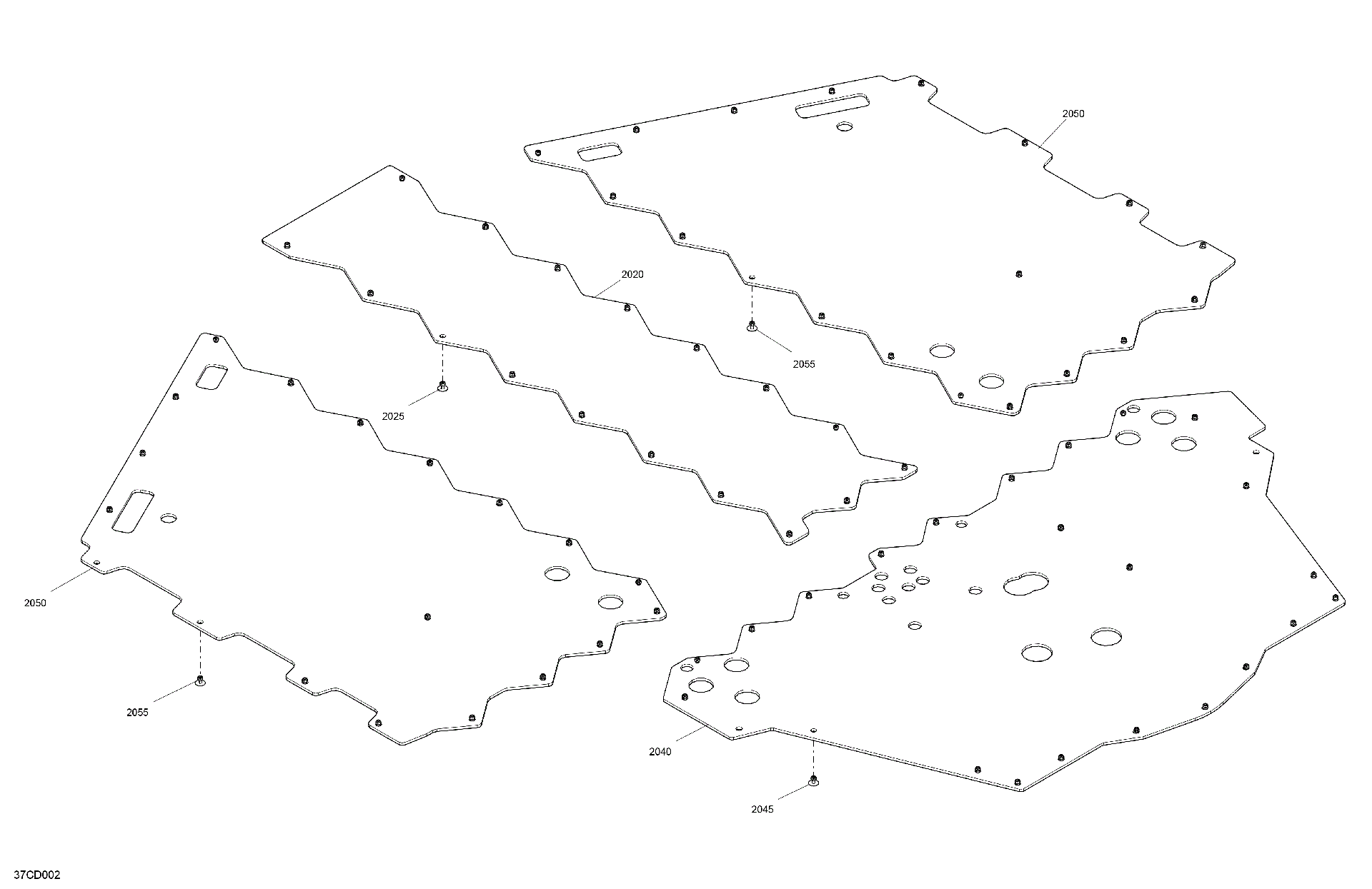 An Image of a Genuine Can-Am Parts Schematic Diagram showing the schematic - BODY - SKID PLATE
