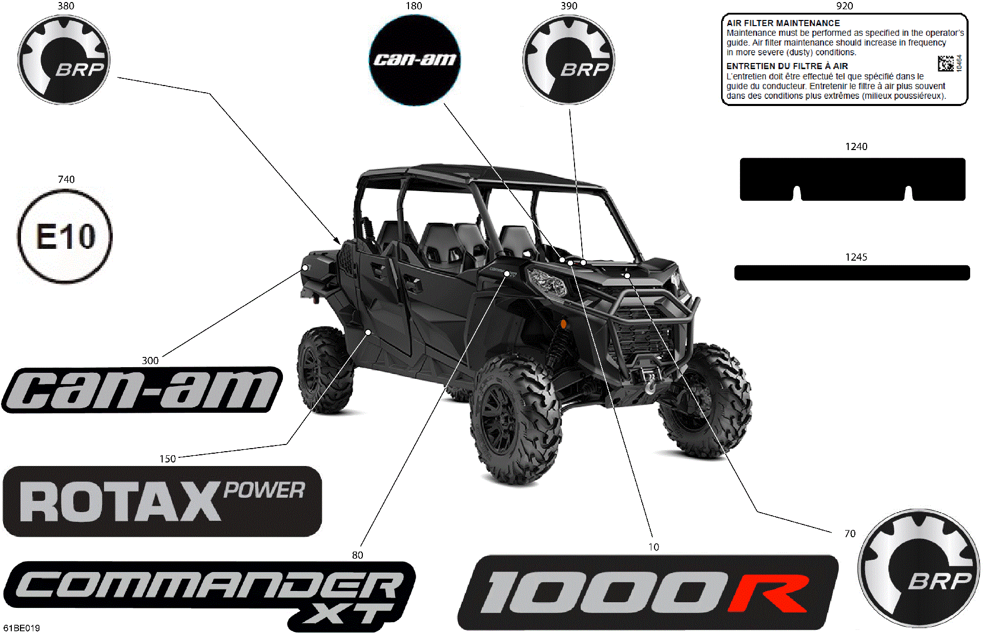 An Image of a Genuine Can-Am Parts Schematic Diagram showing the schematic - BODY - DECALS
