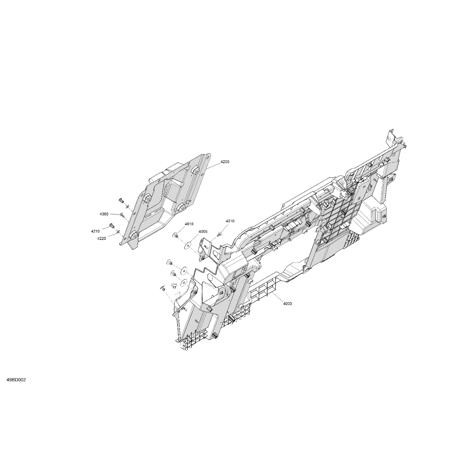 An Image of a Genuine Can-Am Parts Schematic Diagram showing the schematic - CAB INTERIOR - BACK WALL