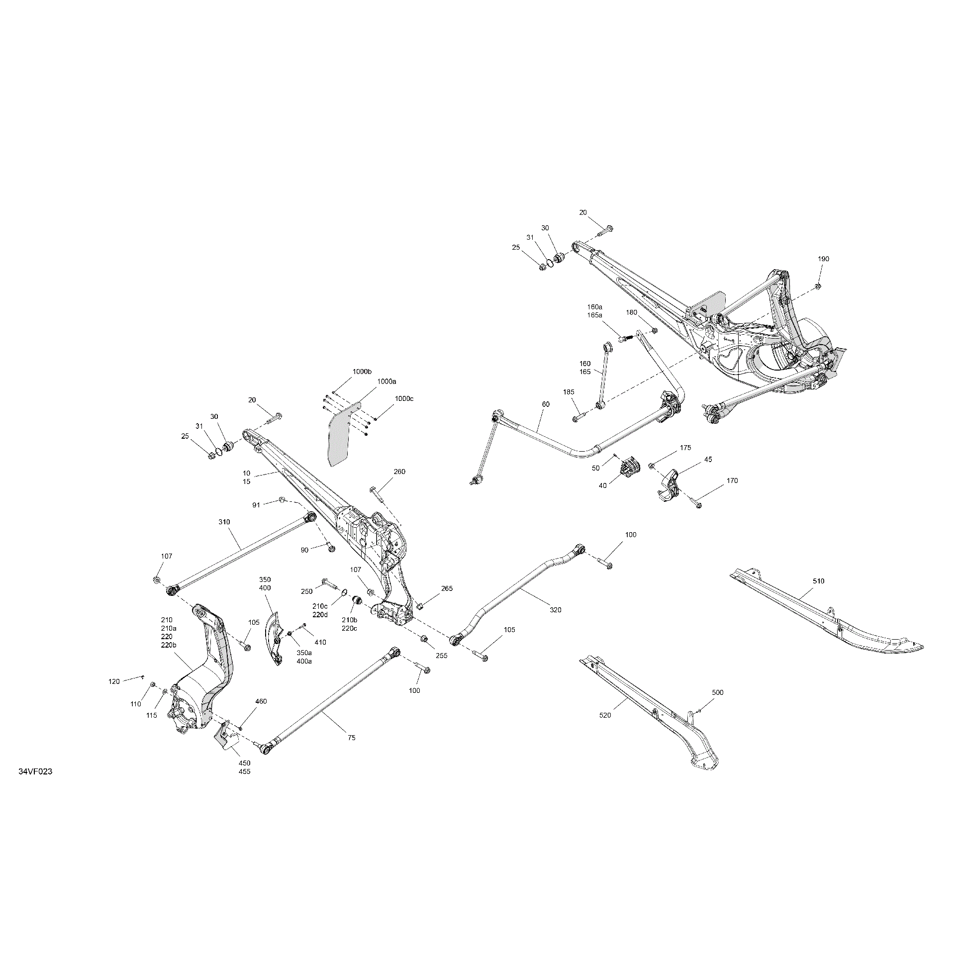 An Image of a Genuine Can-Am Parts Schematic Diagram showing the schematic - SUSPENSION - REAR COMPONENTS