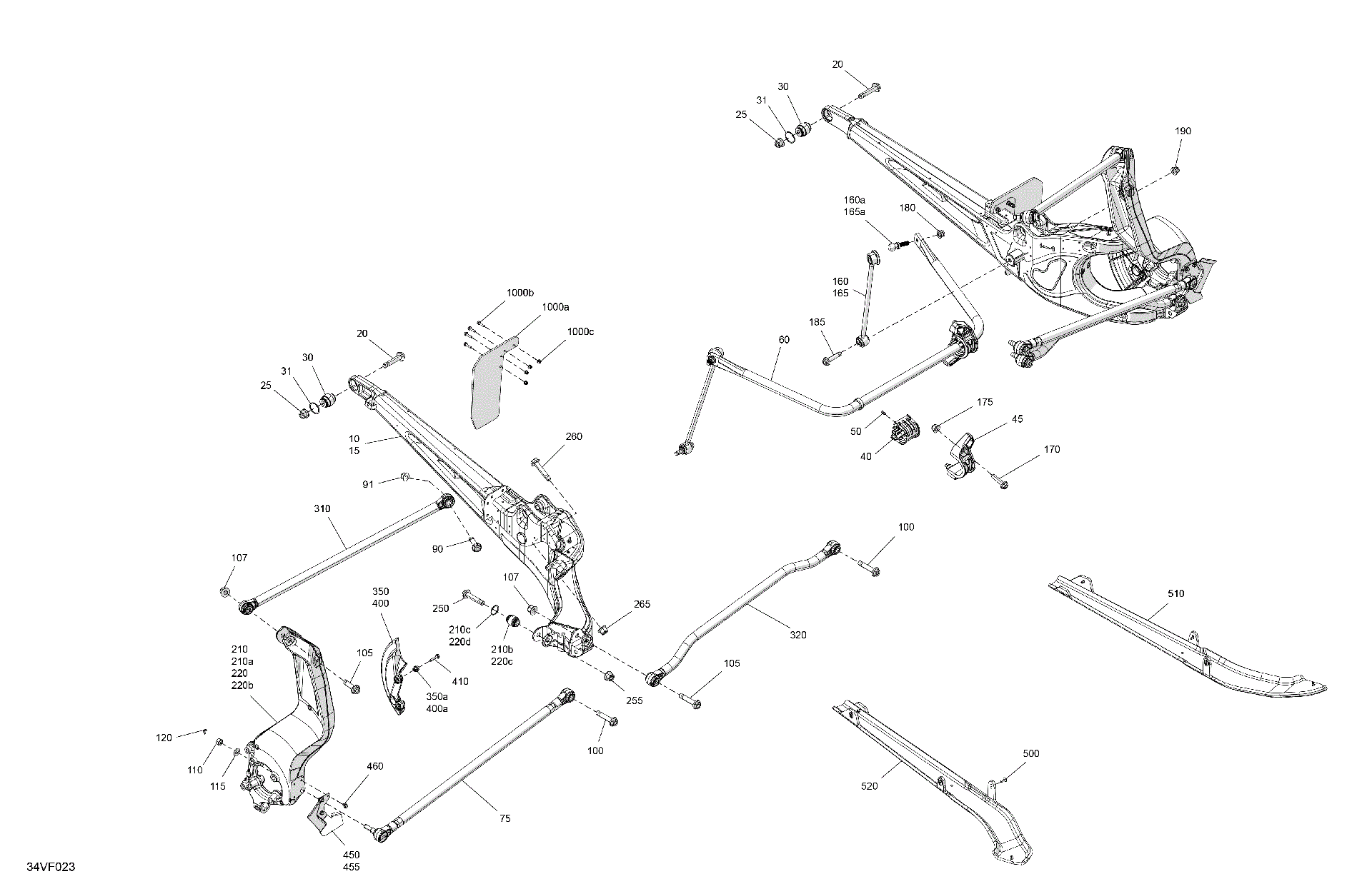 An Image of a Genuine Can-Am Parts Schematic Diagram showing the schematic - SUSPENSION - REAR COMPONENTS