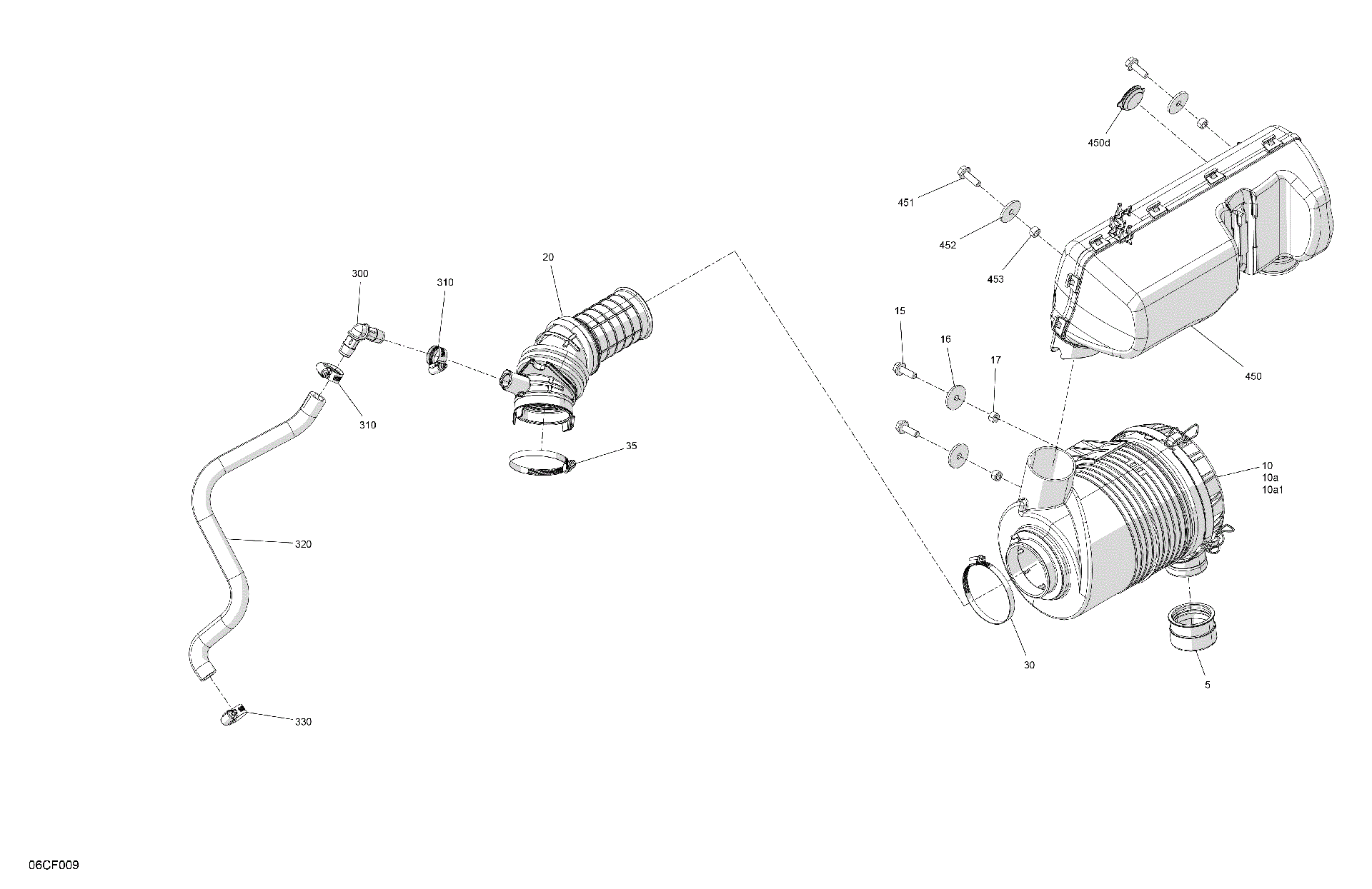 An Image of a Genuine Can-Am Parts Schematic Diagram showing the schematic - ENGINE - AIR INTAKE